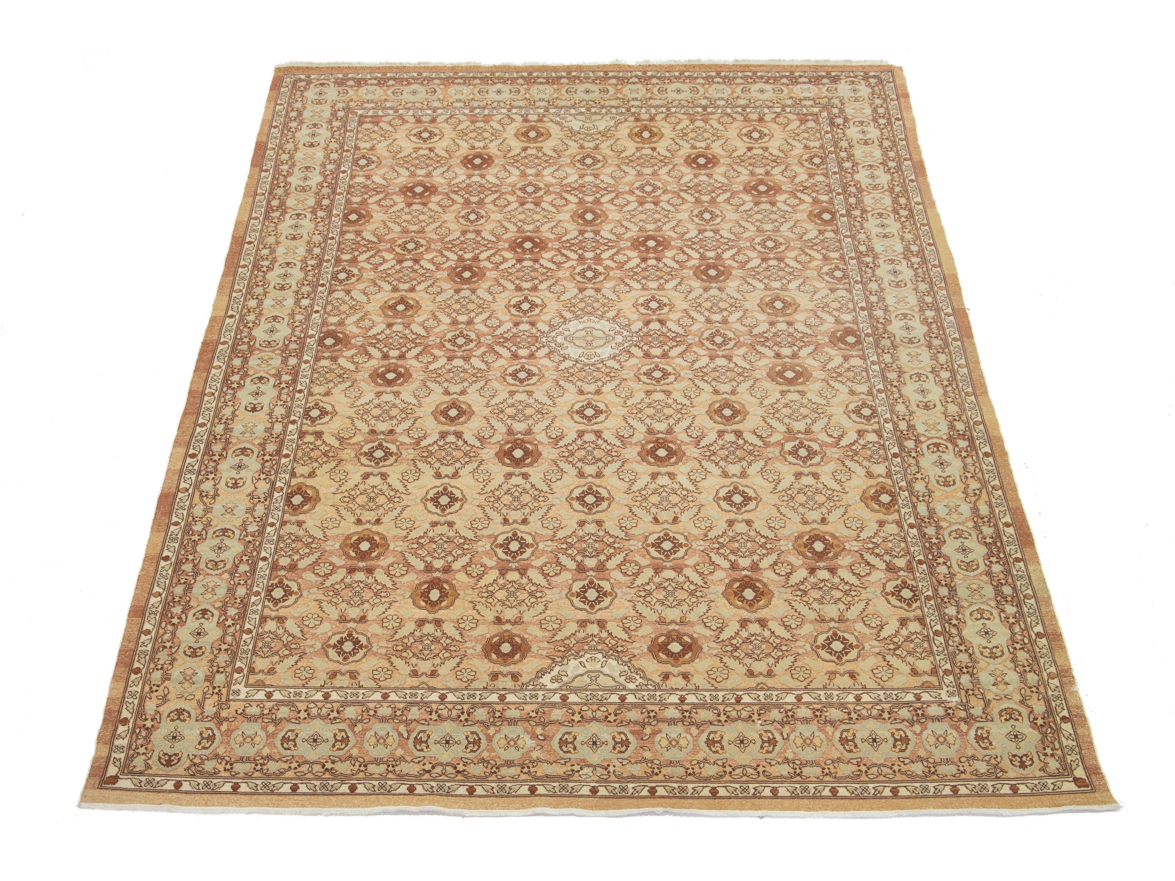 Vintage Agra Wool Rug 10 X 14