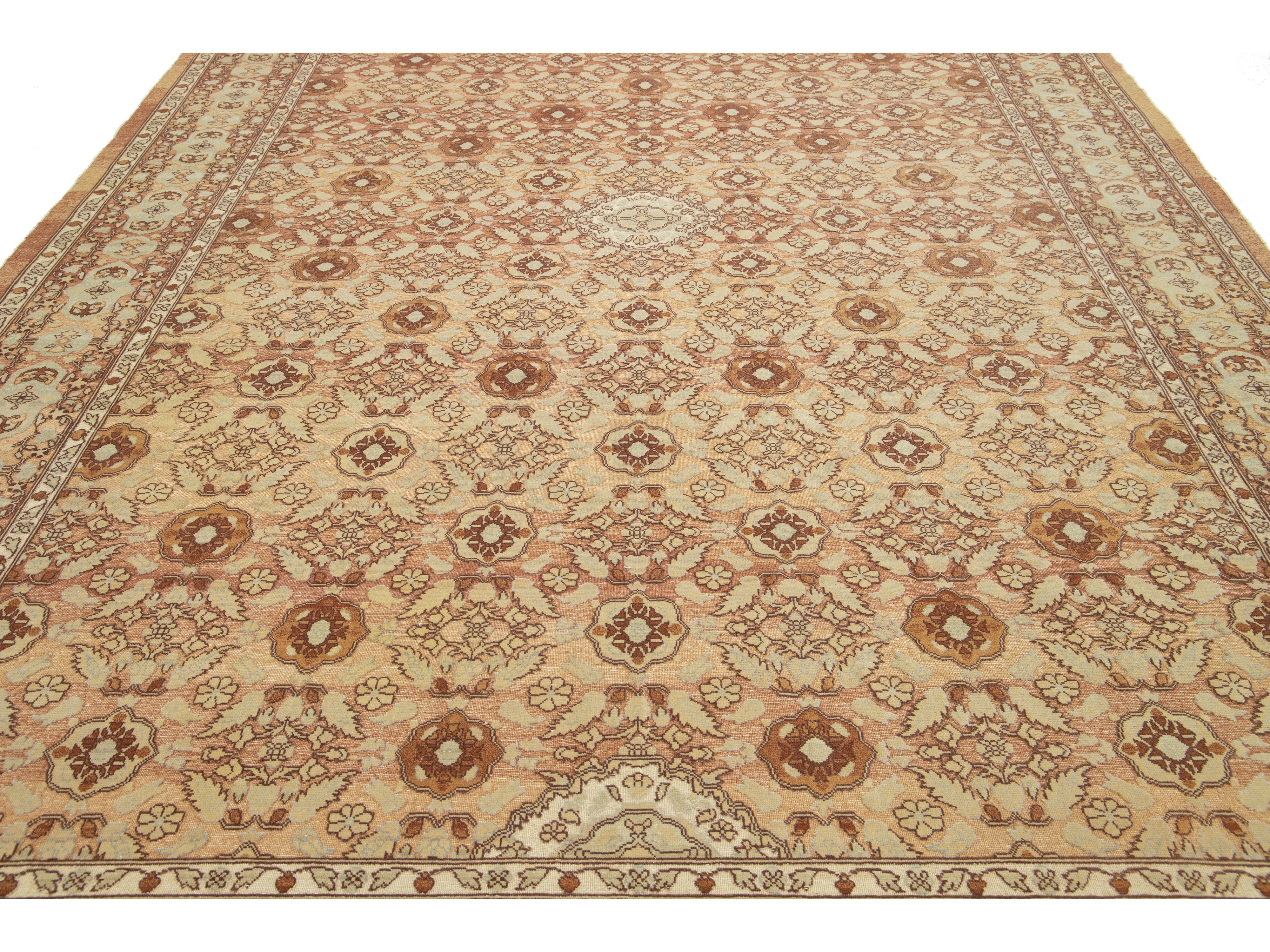 Vintage Agra Wool Rug 10 X 14