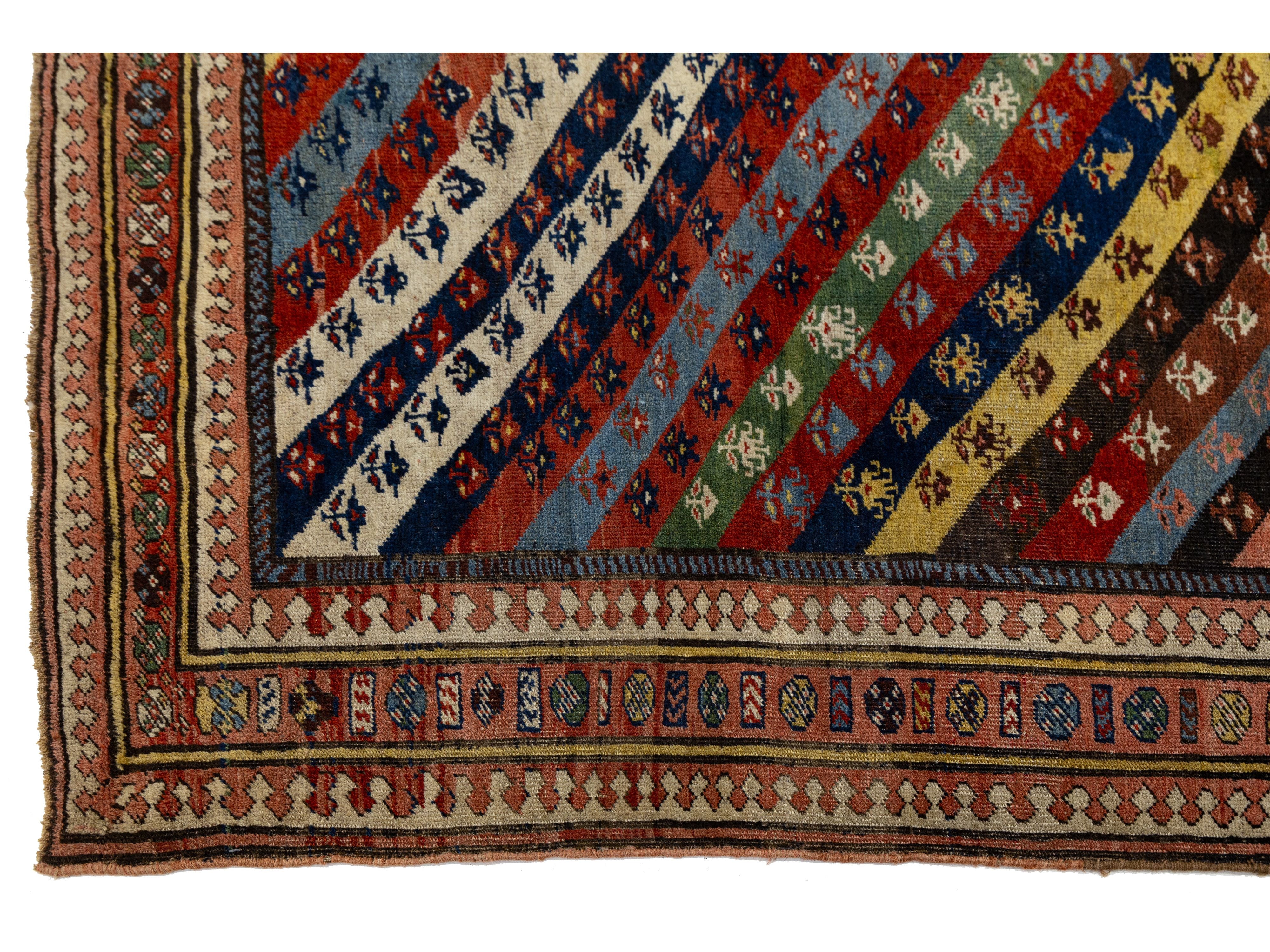 Antique Afshar Wool Runner 4 X 9