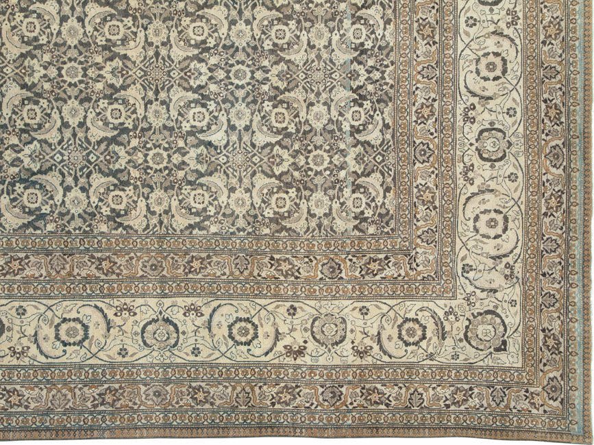 Antique Tabriz Wool Rug 13 X 23