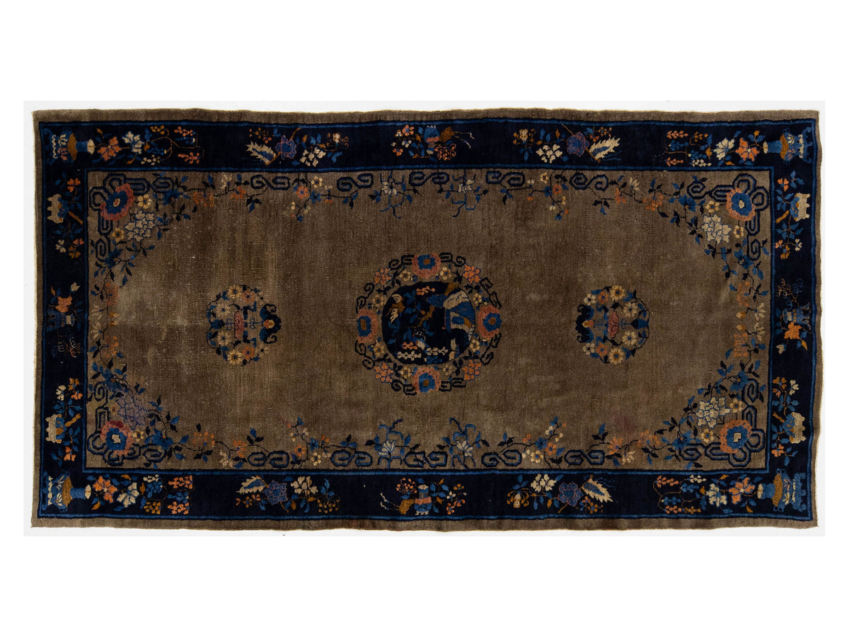 Antique Chinese Art Deco Rug  5 X 10
