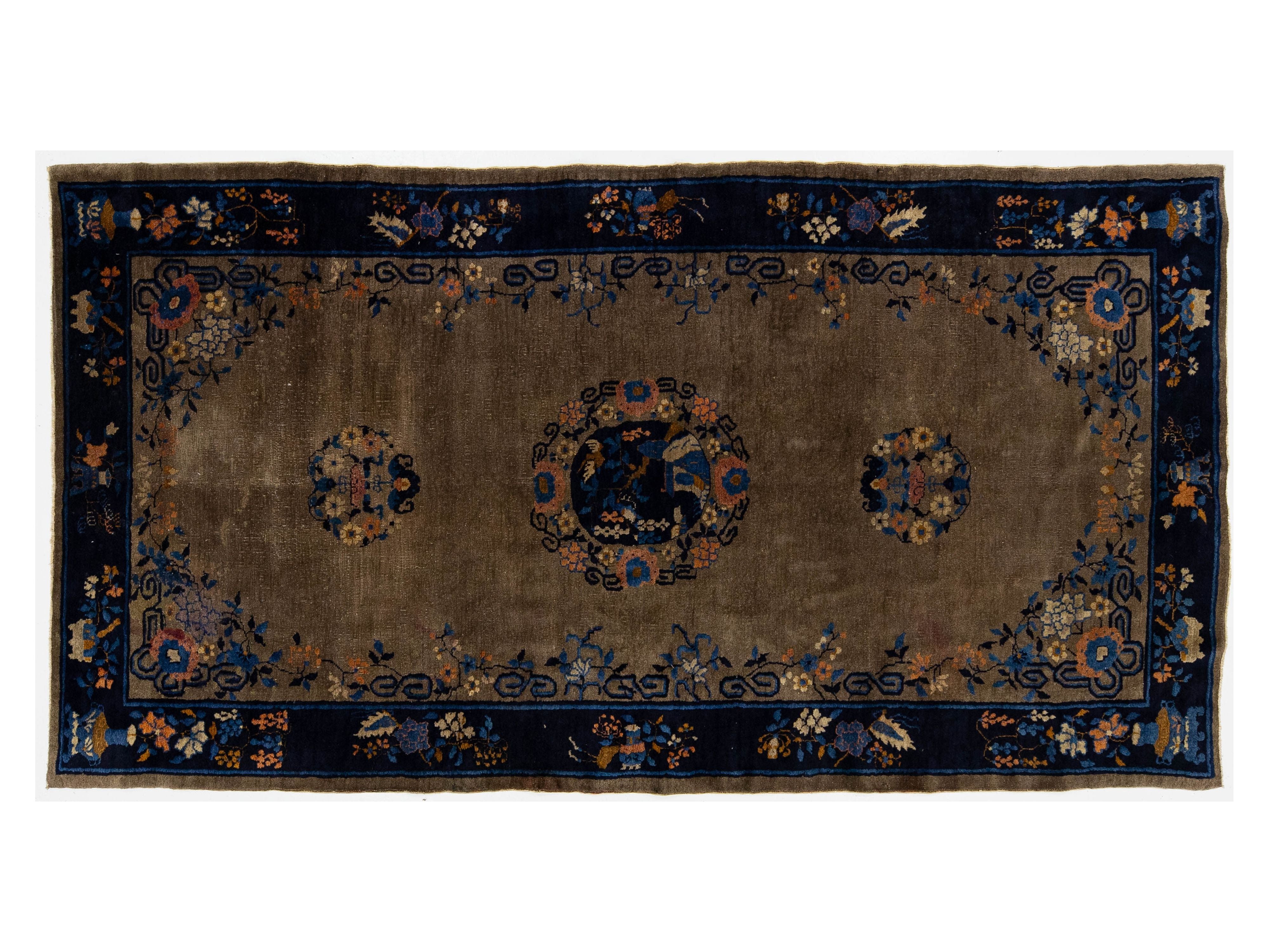 Antique Chinese Art Deco Rug  5 X 10
