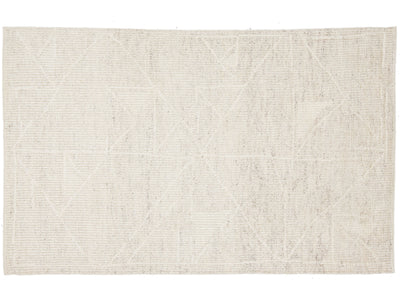Modern Moroccan Wool Rug 5 x 8