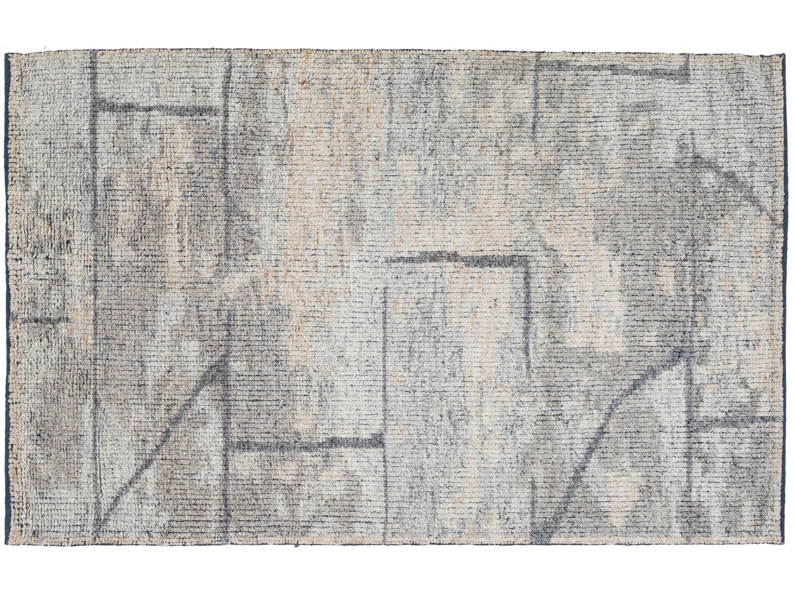 Modern Moroccan Wool Rug 5 x 8