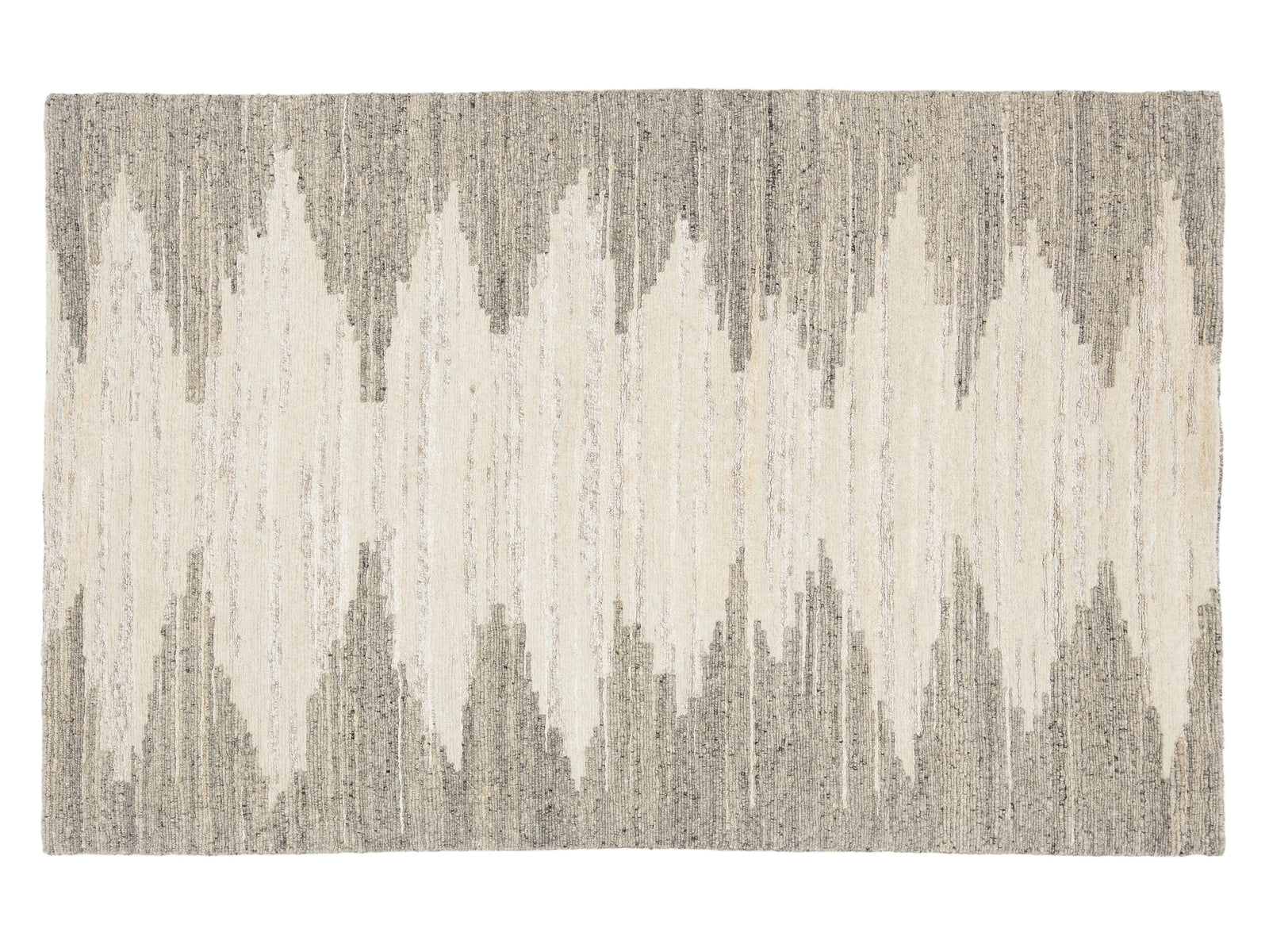 Modern Moroccan Wool and Viscose Rug 5 x 8