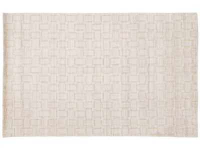 Modern Moroccan Wool and Viscose Rug 5 x 8