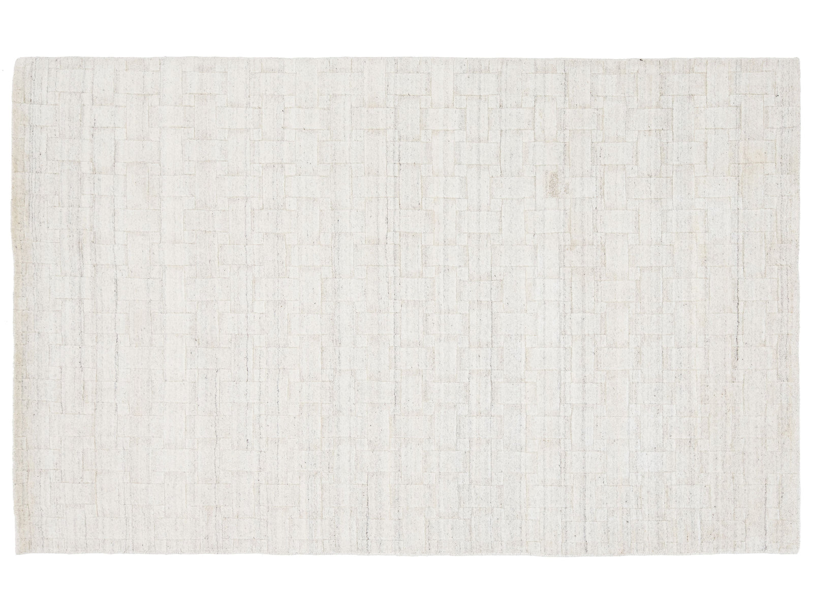 Modern Moroccan Wool and Viscose Rug 5 x 8