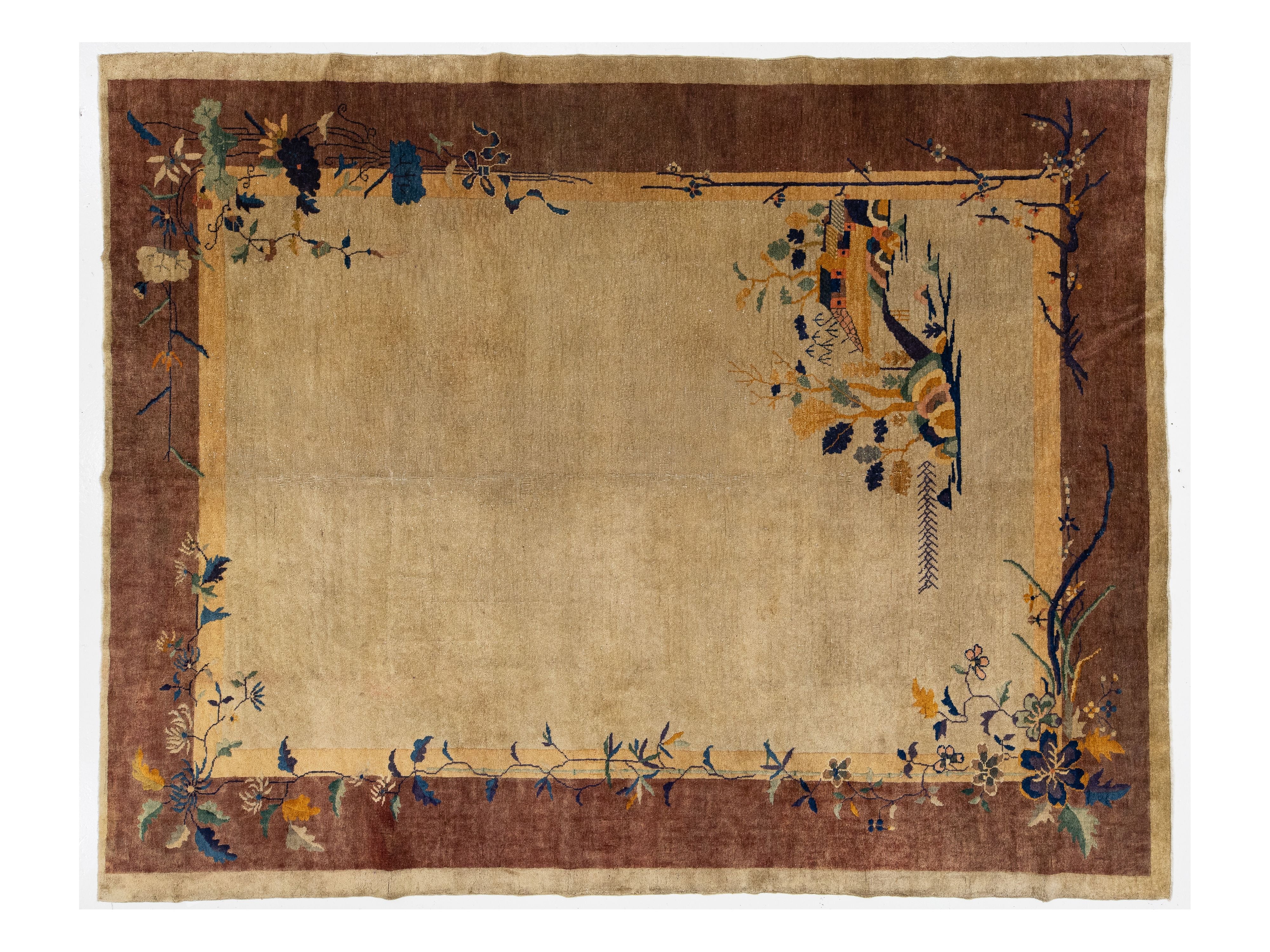 Antique Art Deco Chinese Rug 9 X 11