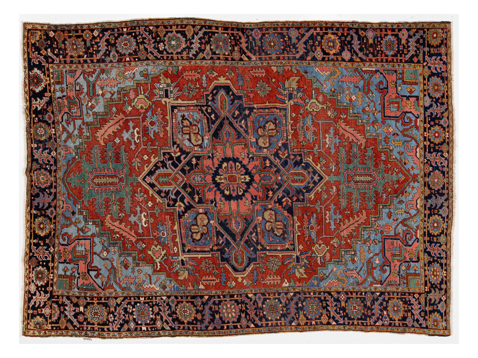 Antique Heriz Wool Rug 8 X 11