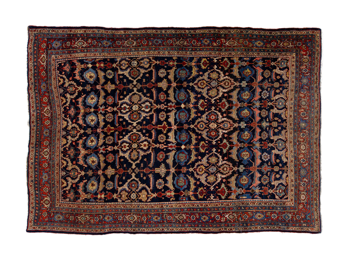 Antique Persian Bidjar Wool Rug 8 X 11