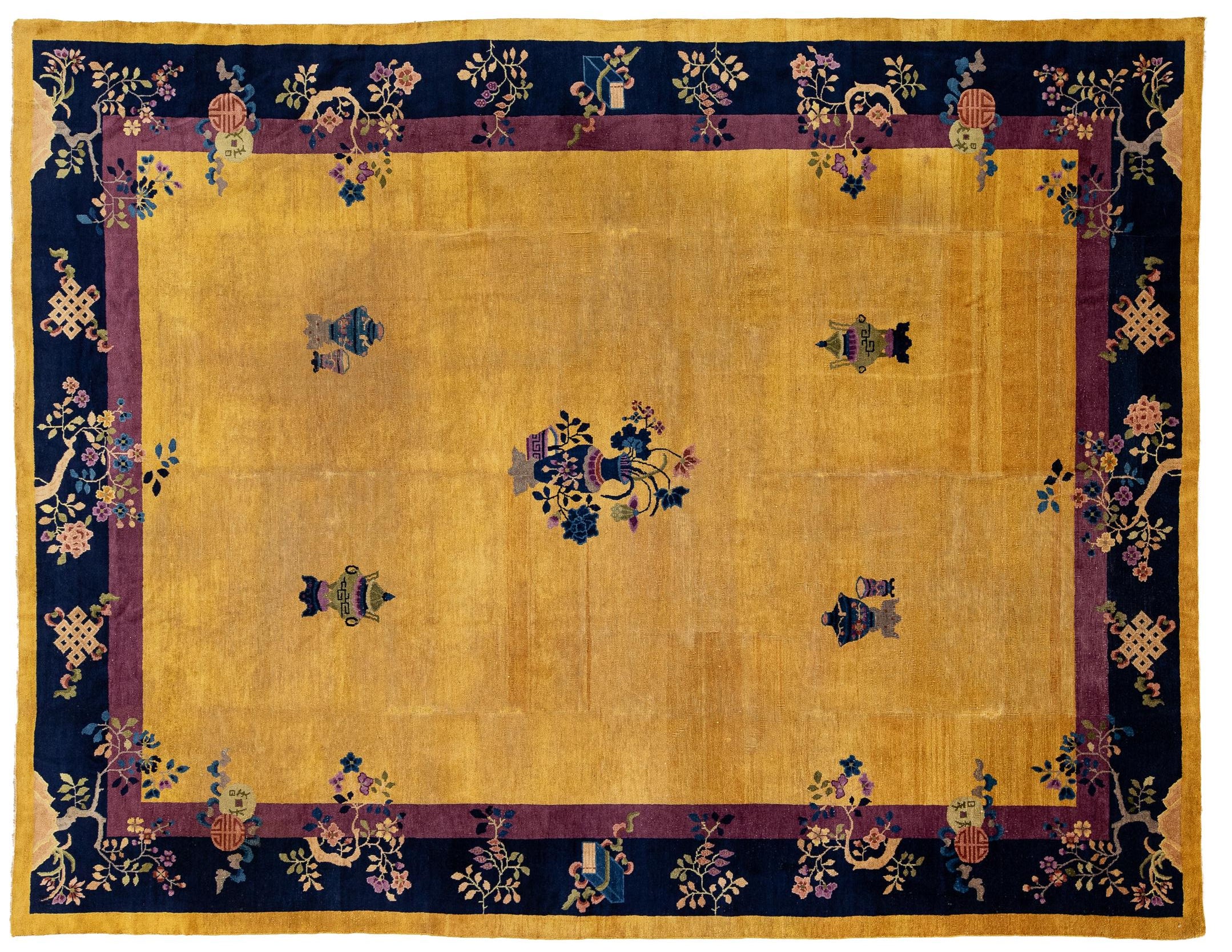 Antique Art Deco Chinese Rug 9 X 12