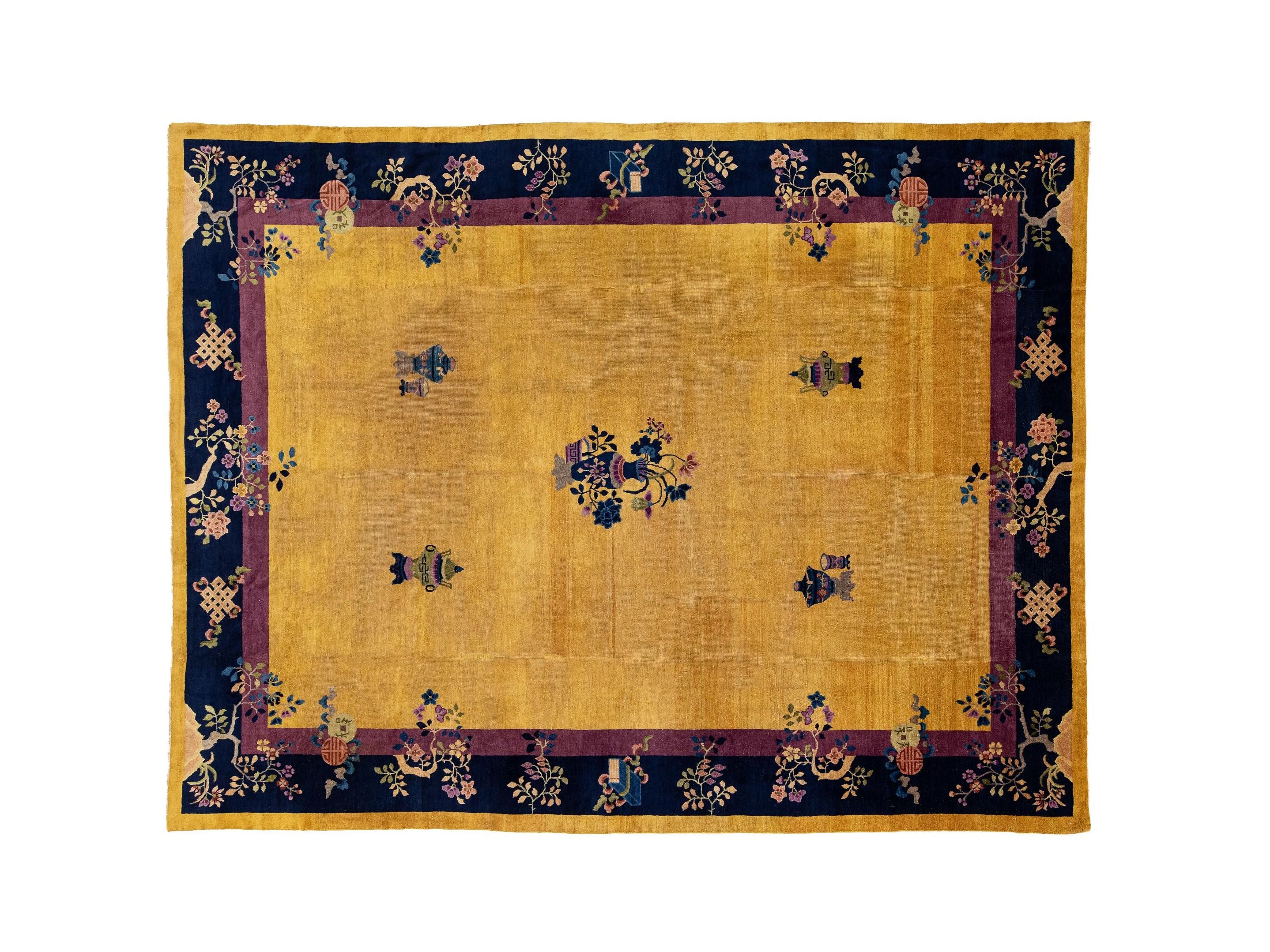 Antique Art Deco Chinese Rug 9 X 12