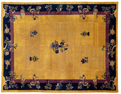 Antique Art Deco Chinese Rug 9 X 12