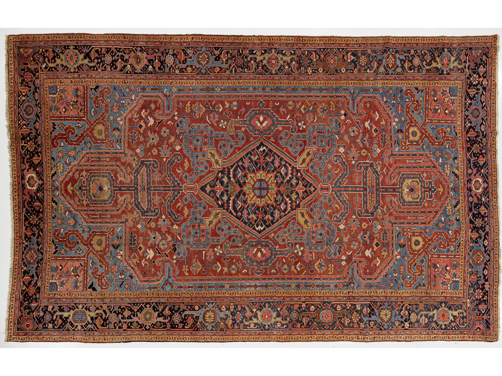 Antique Persian Heriz Wool Rug 11 X 18