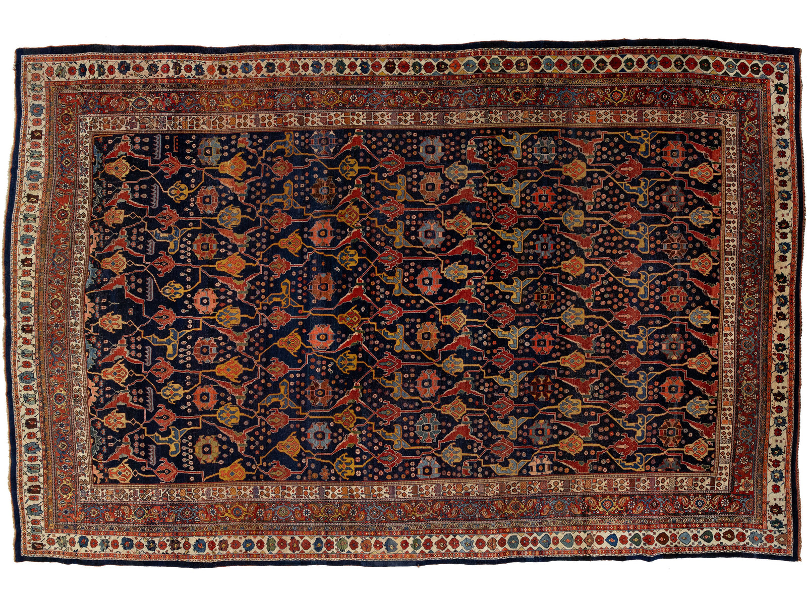 Antique Persian Bidjar Wool Rug 12 X 18
