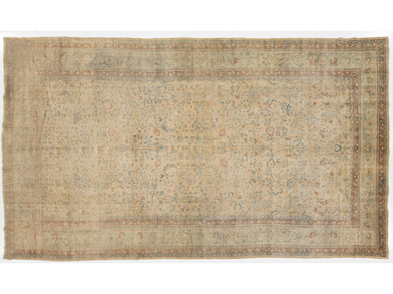 Antique Persian Mashad Wool Rug 10 X 17