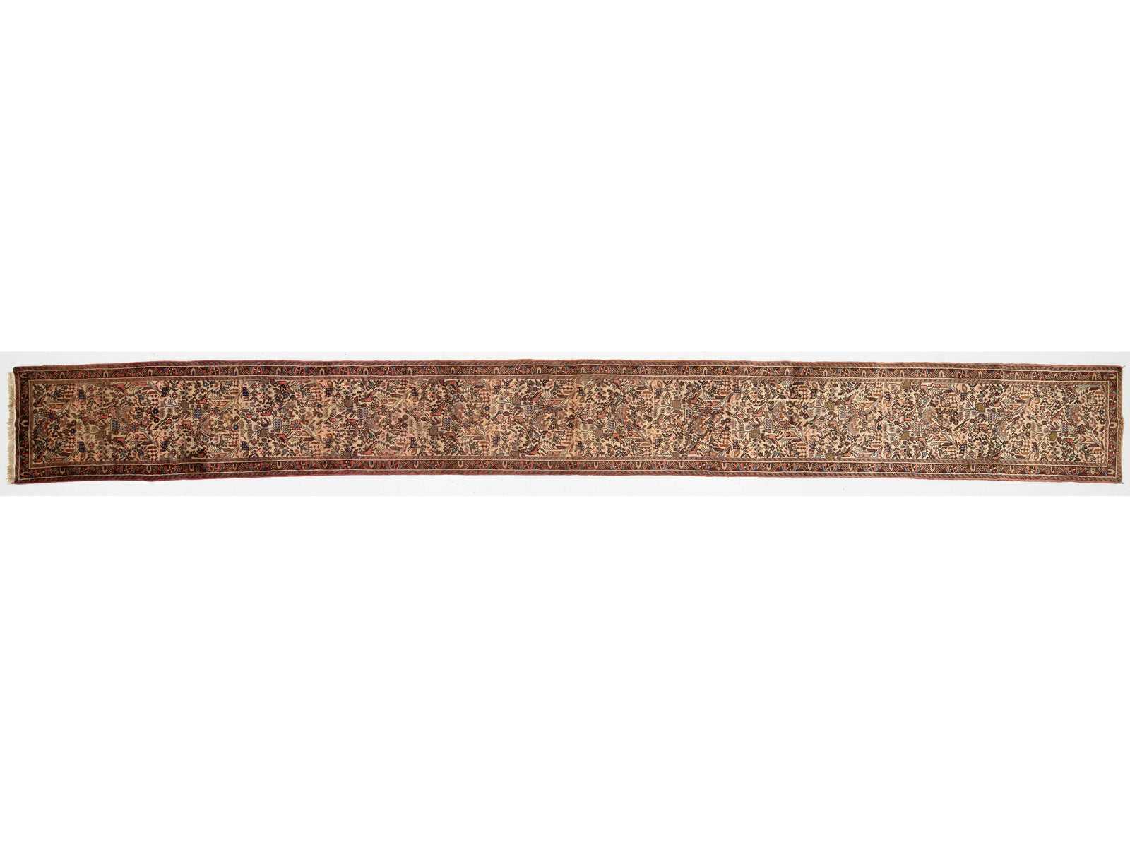 Antique Hamadan Wool Runner 2 X 19