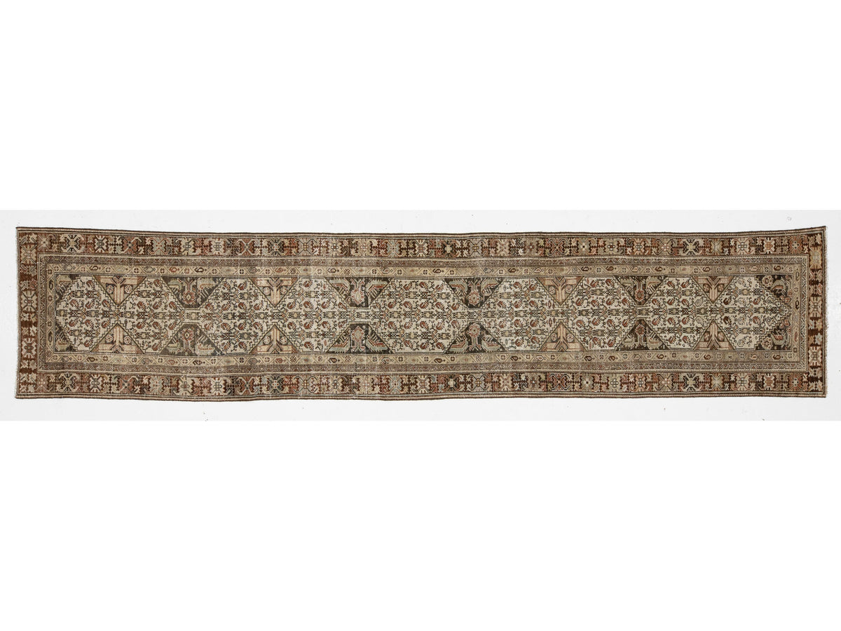Antique Malayer Wool Runner 3 X 14