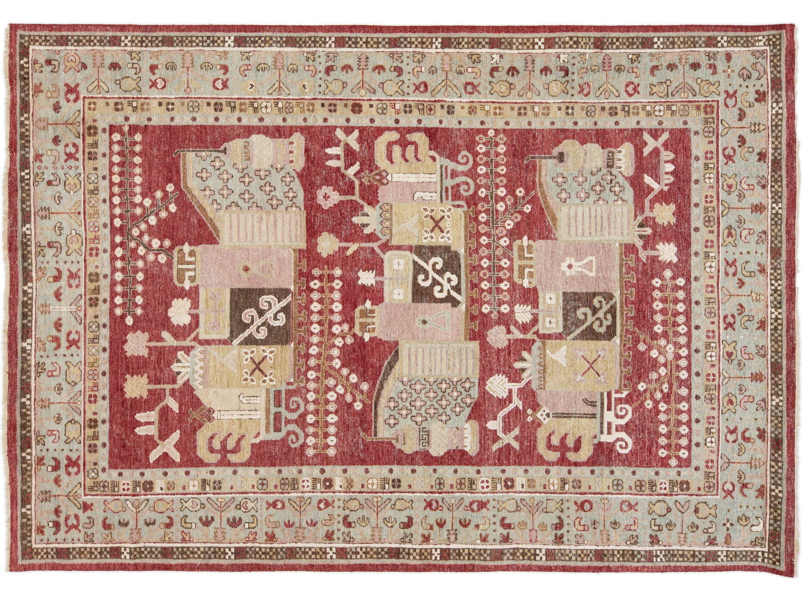 Modern Samarkand Wool Rug 7 X 10