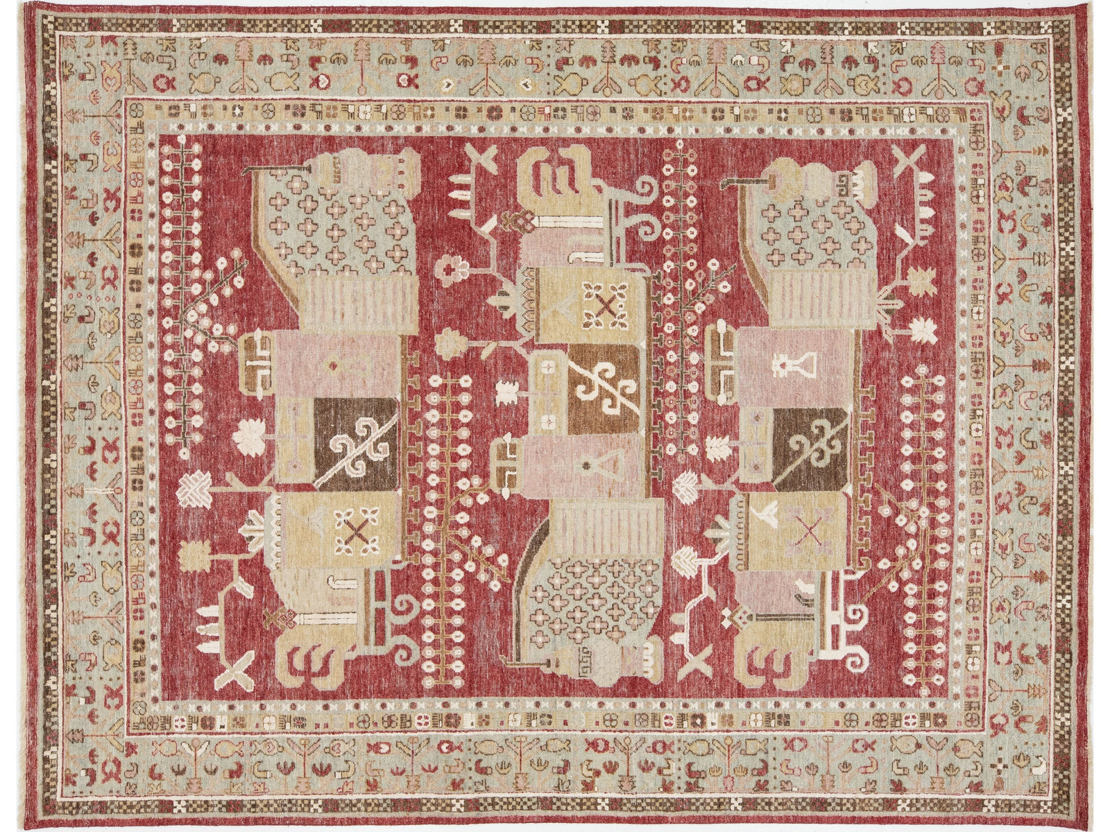 Modern Samarkand Wool Rug 8 X 10
