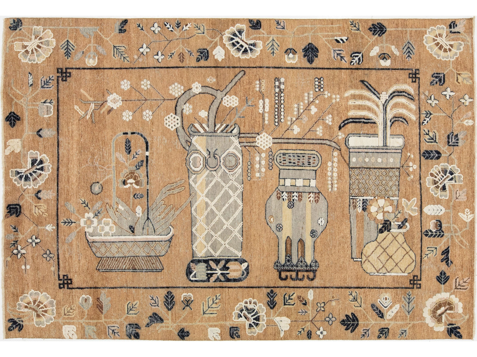 Modern Samarkand Wool Rug 7 X 10