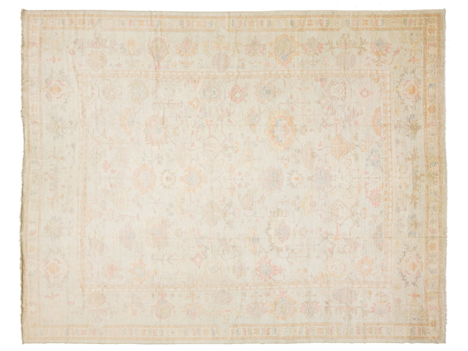 Modern Oushak Wool Rug 14 X 17