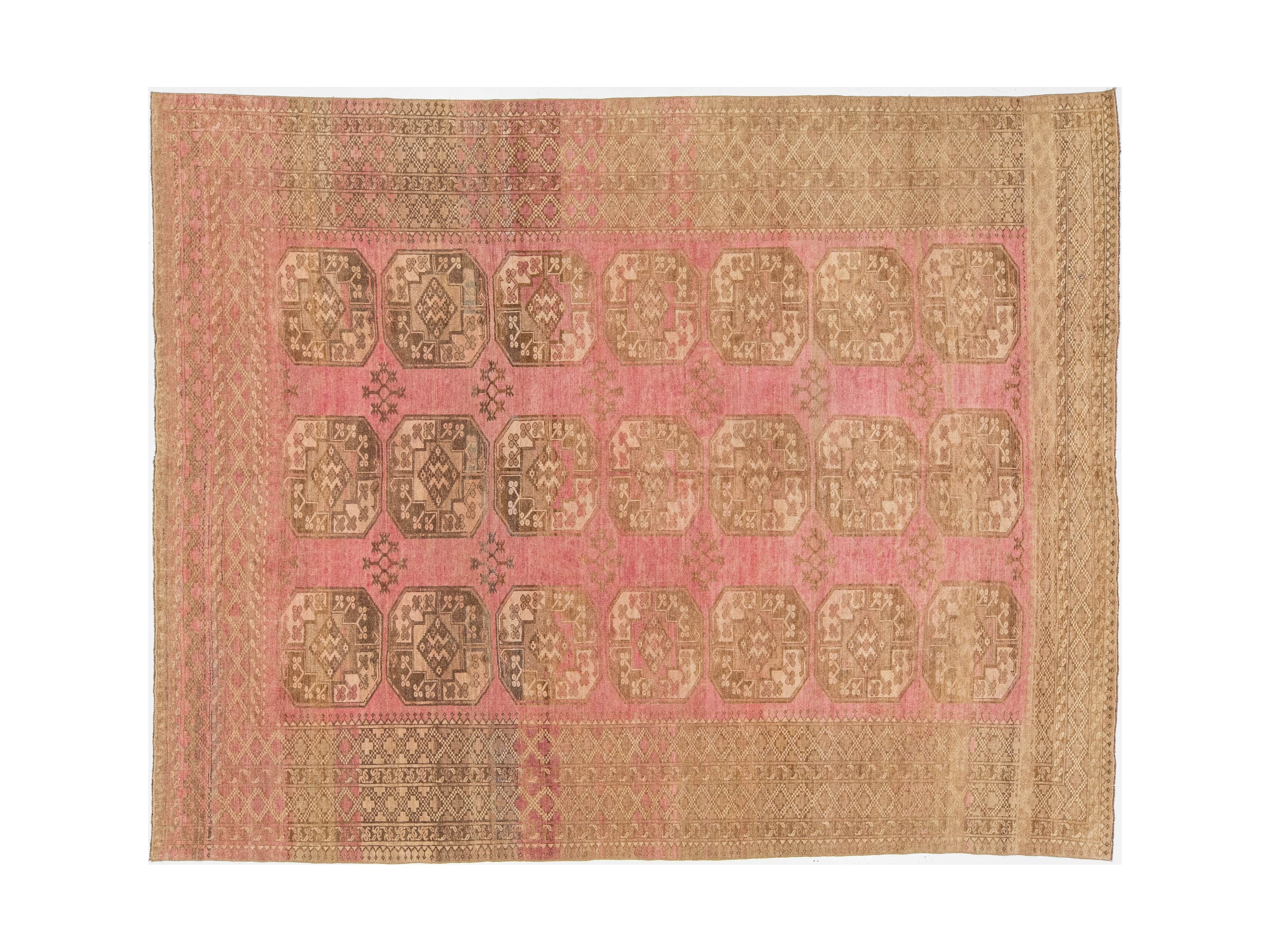 Antique Turkmen Wool Rug 9 X 11