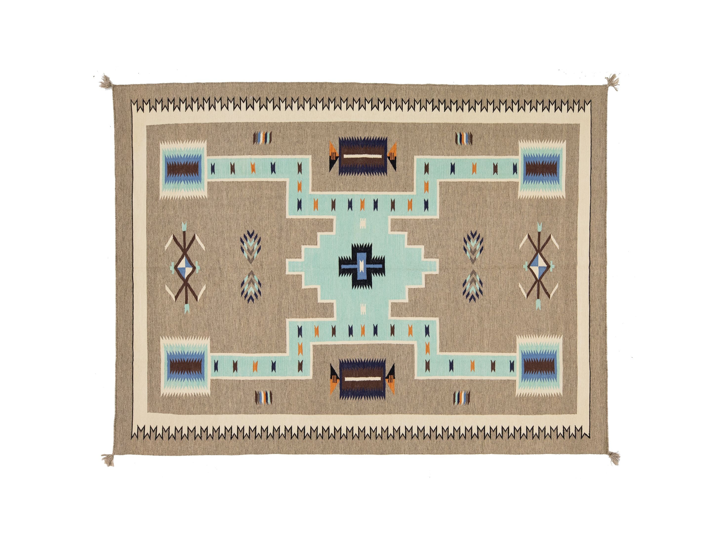 Modern Navajo Wool Rug 9 X 12