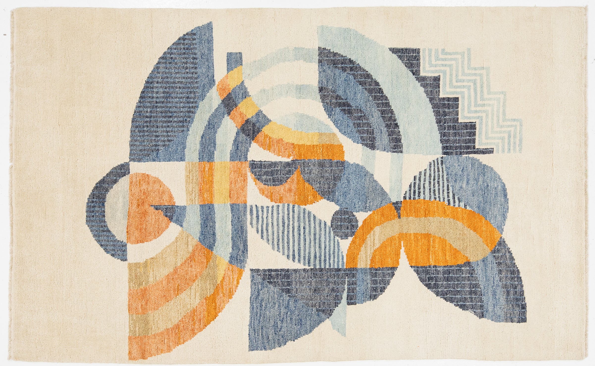 Modern Art Deco Wool Rug 5 X 8