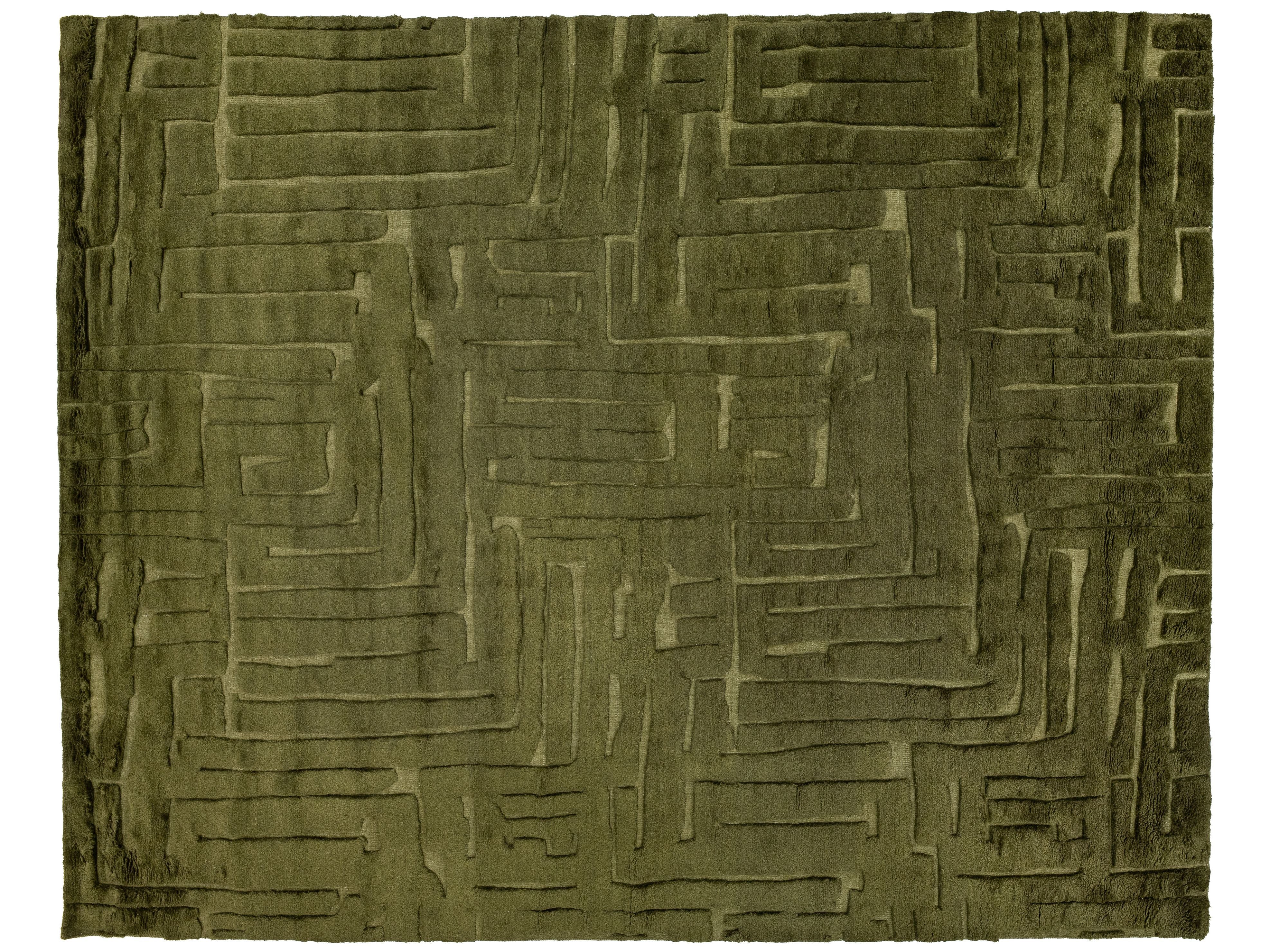 Modern Moroccan Wool Rug 12 X 15