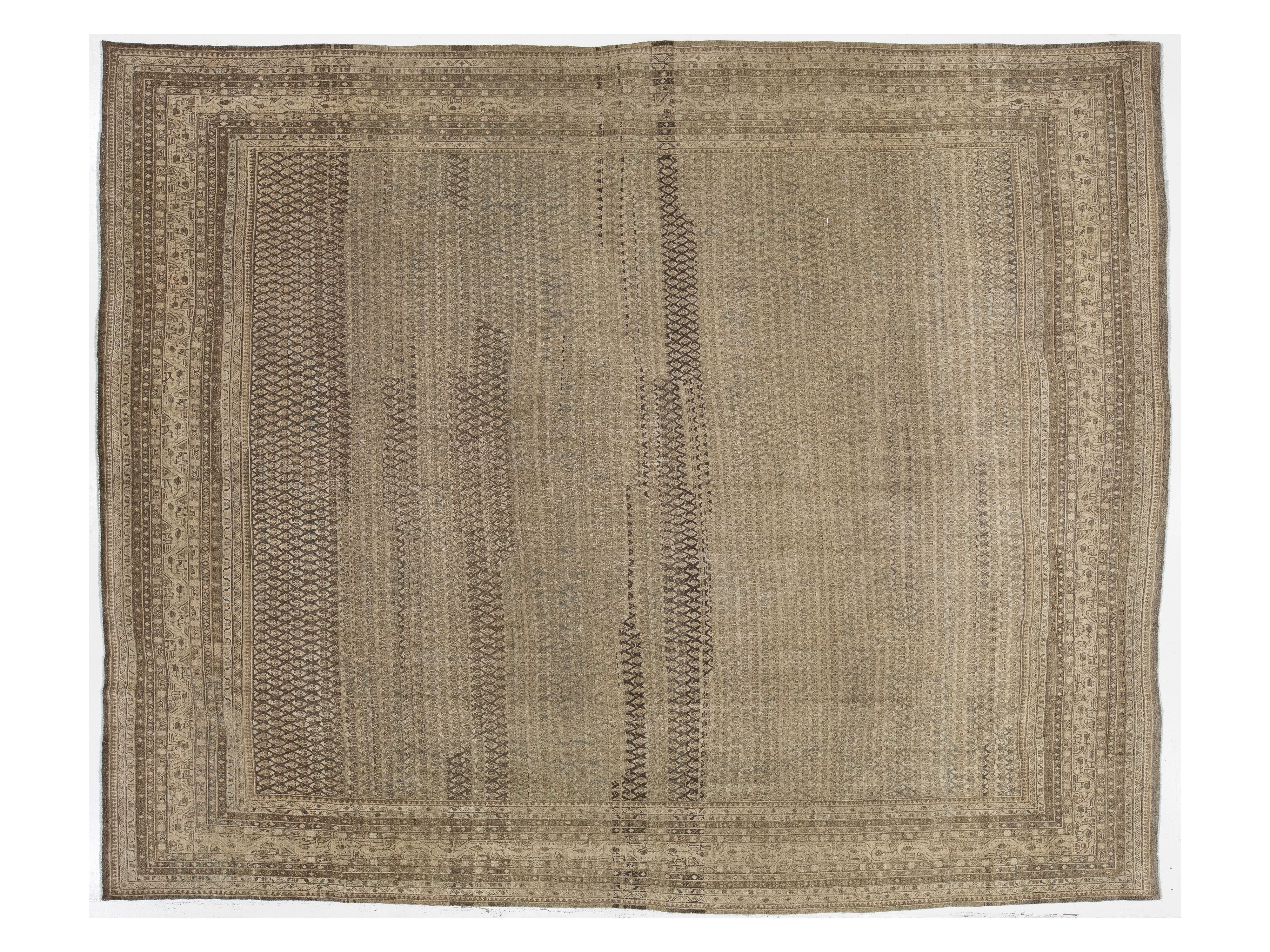 Antique Tabriz Wool Rug 10 X 13