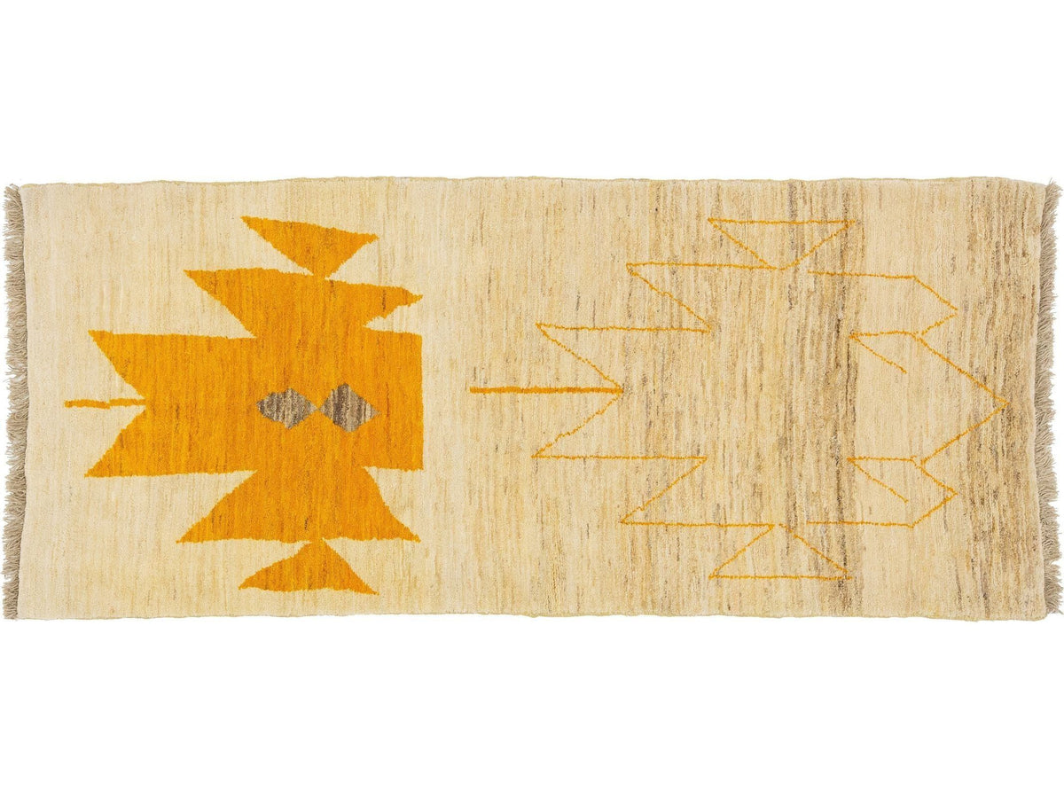 Modern Turkish Oushak Wool Runner 3 X 8