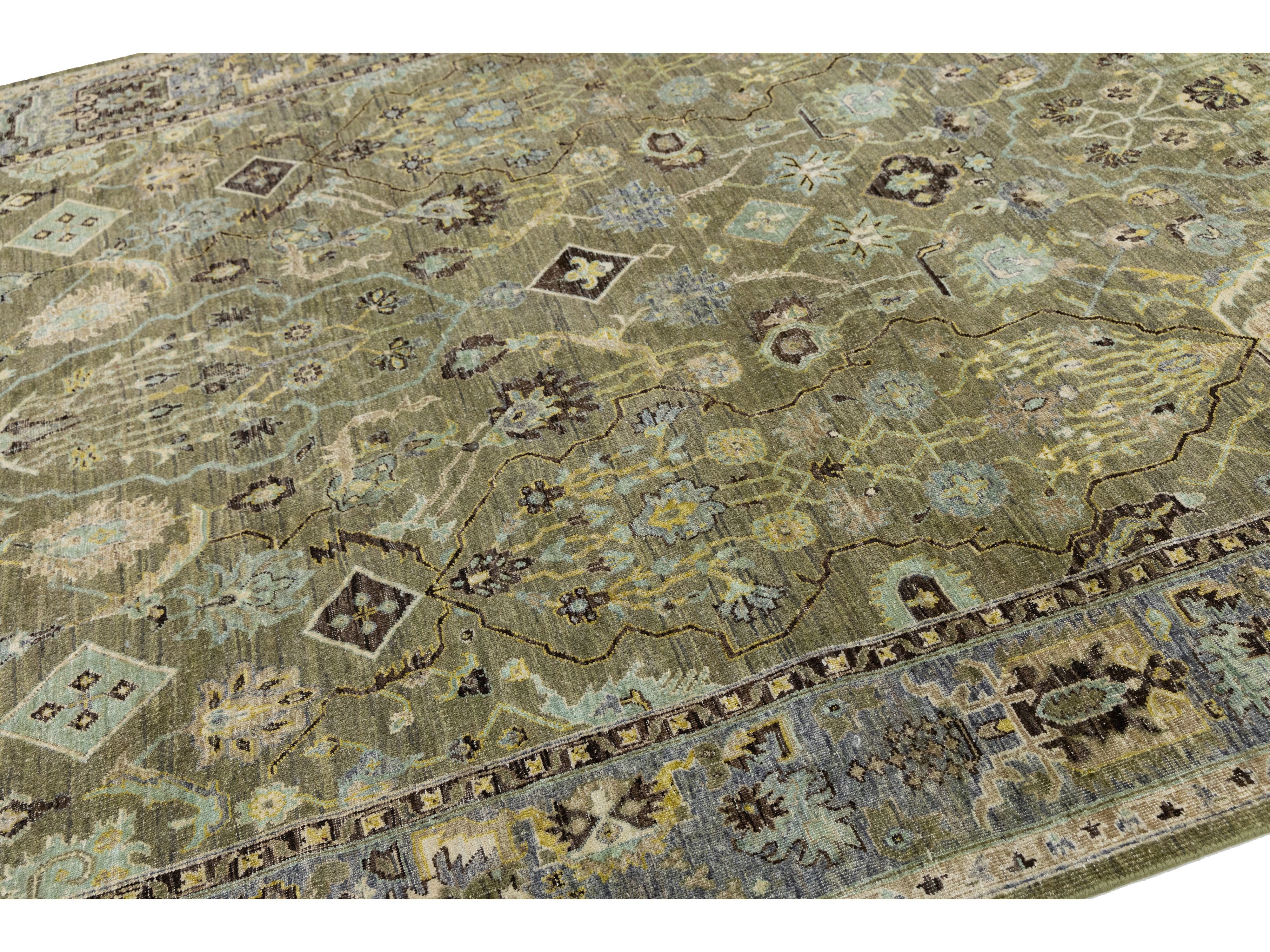 Modern Heriz Wool Rug 8 X 10