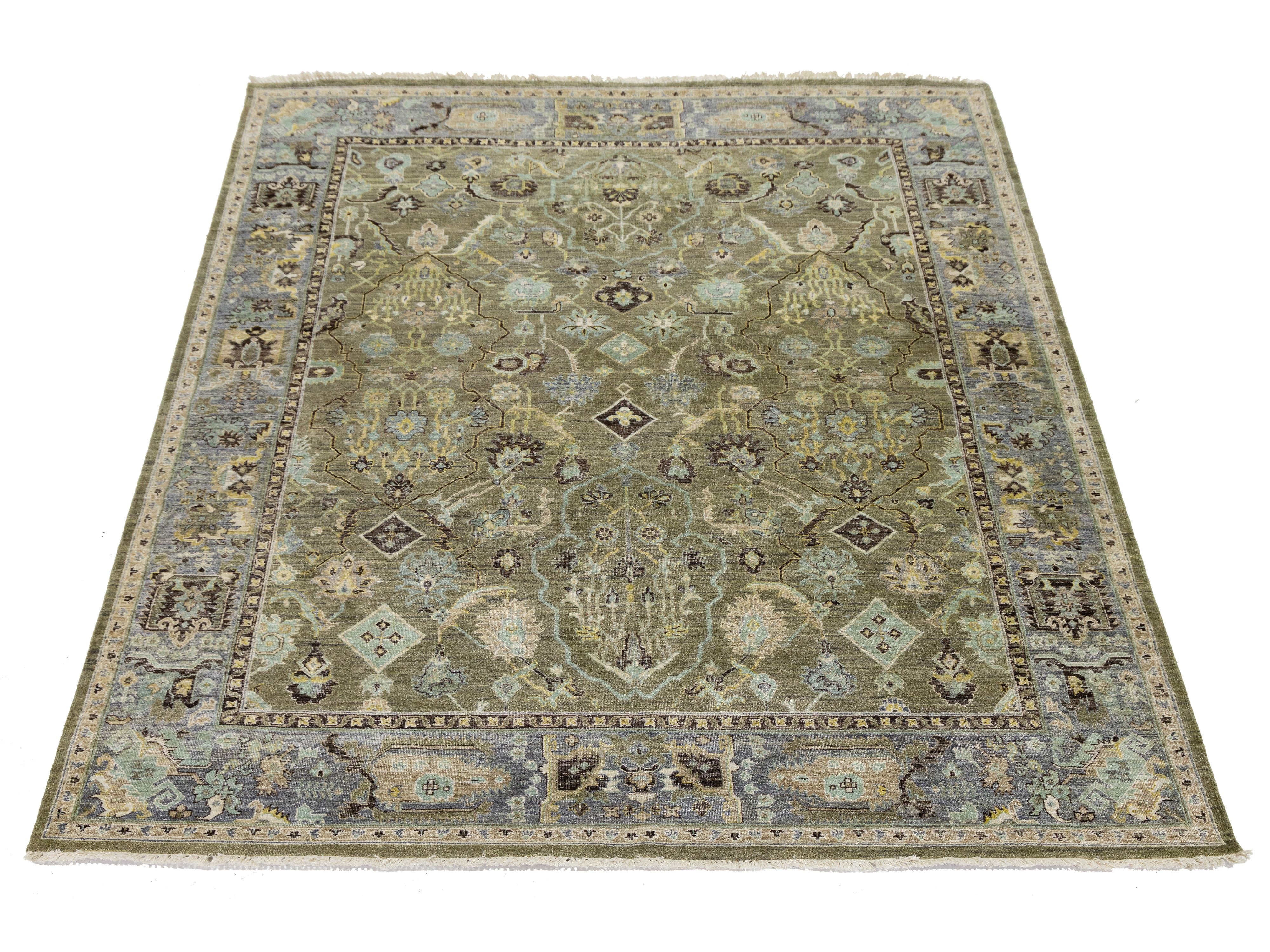 Modern Heriz Wool Rug 8 X 10