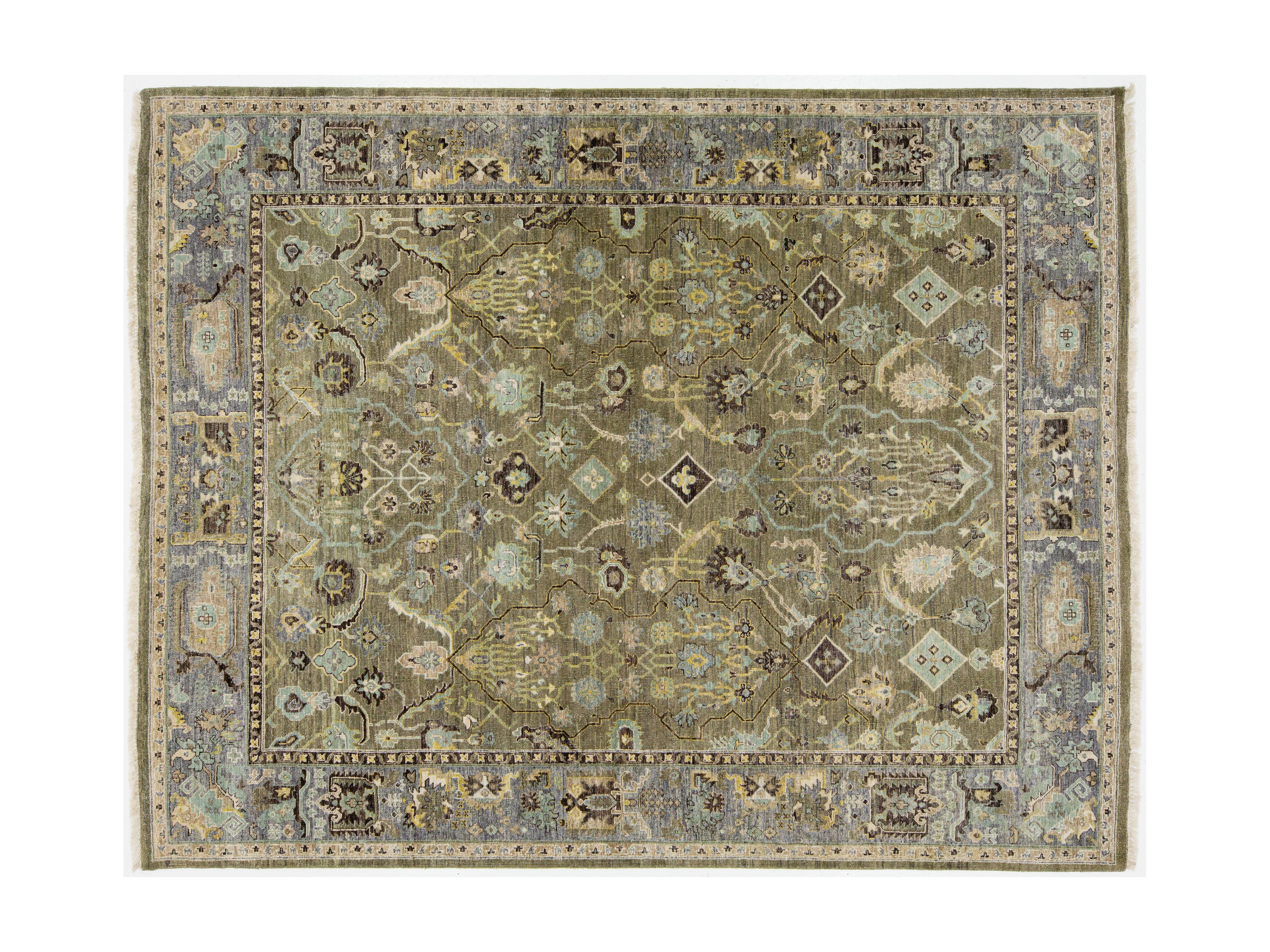 Modern Heriz Wool Rug 8 X 10