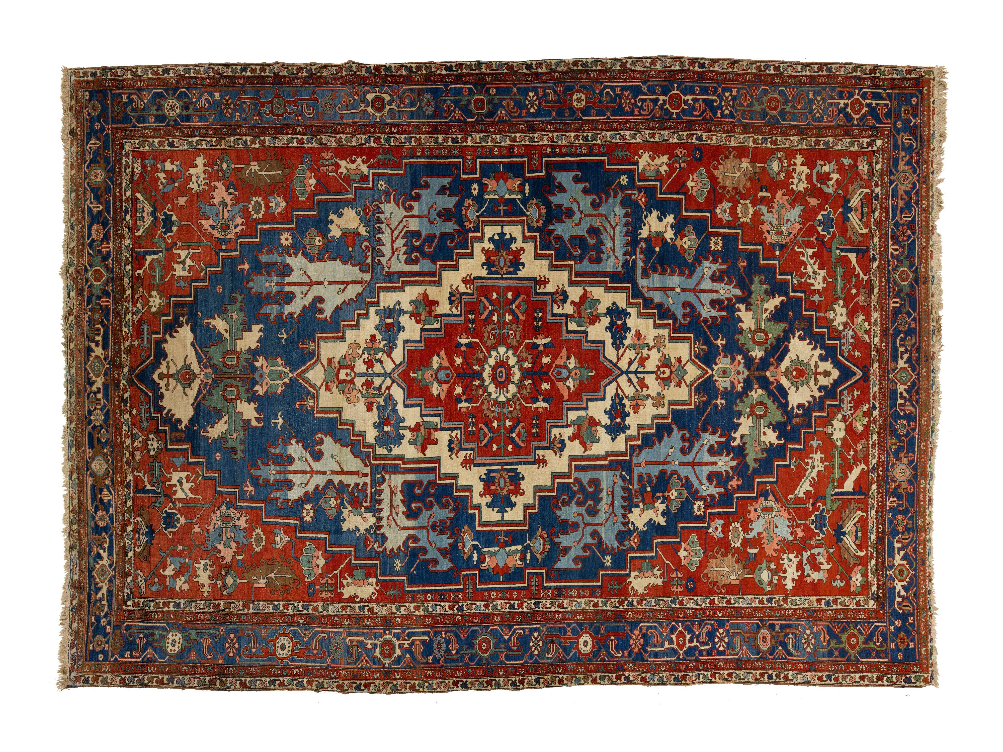 Antique Serapi Wool Rug 11 X 16