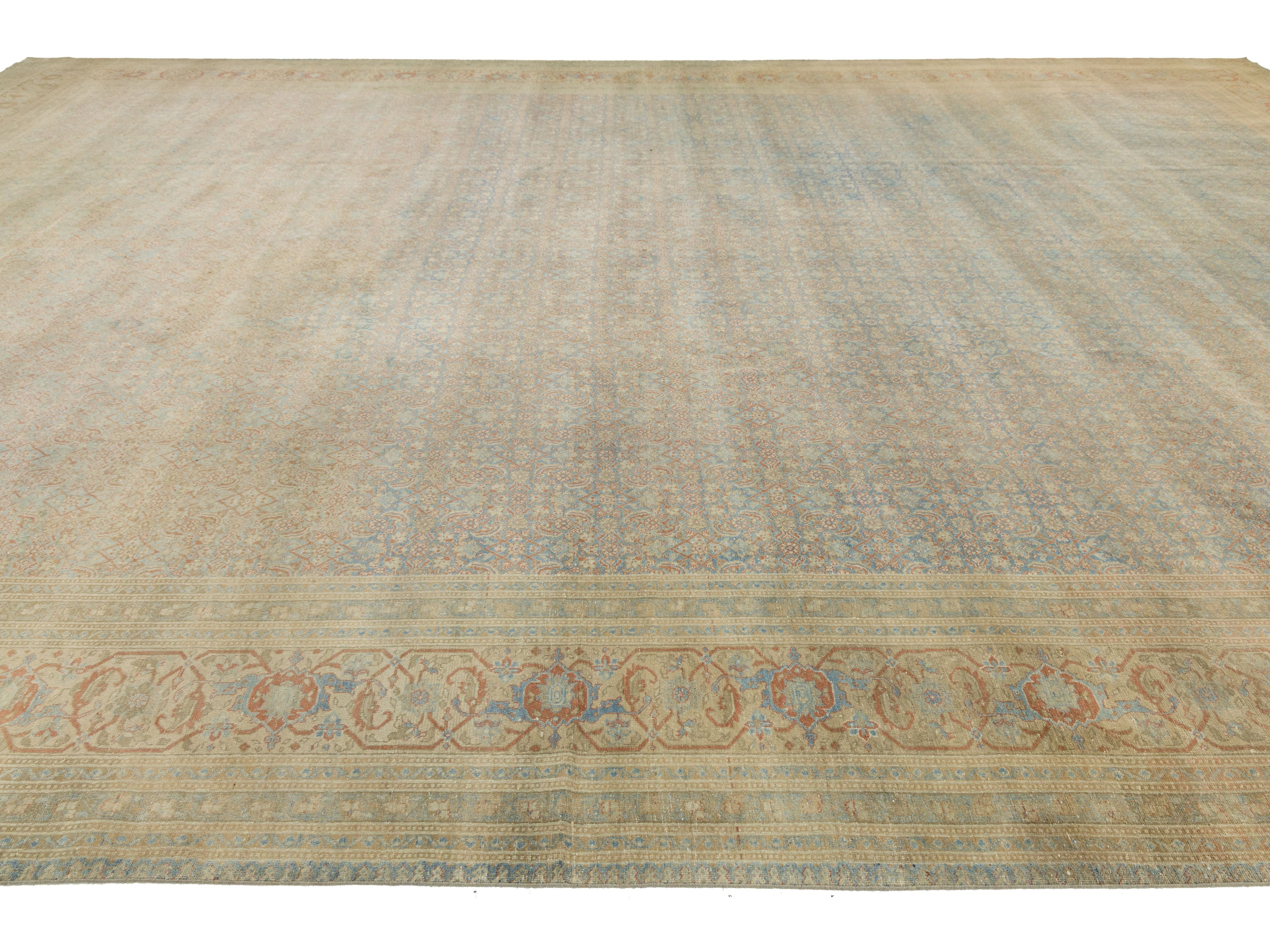 Antique Tabriz Wool Rug 14 X 21