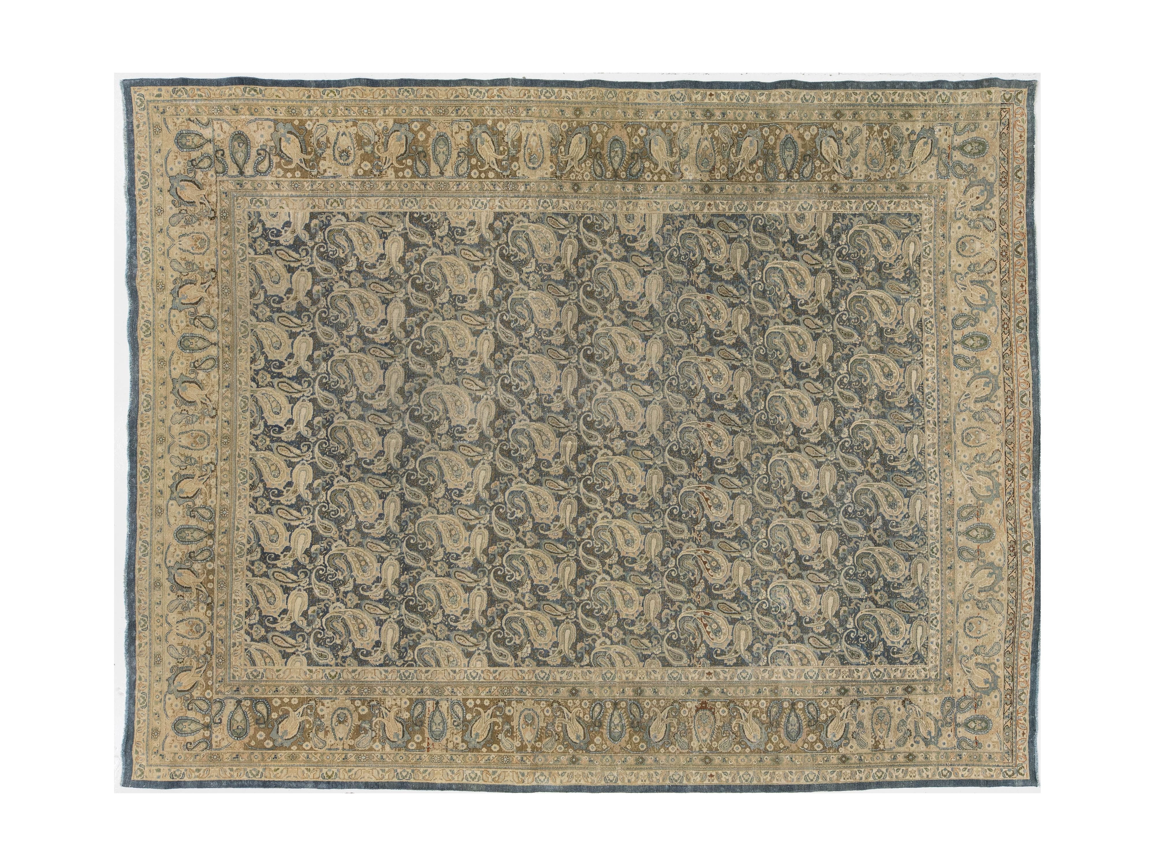 Antique Tabriz Wool Rug 10 X 13