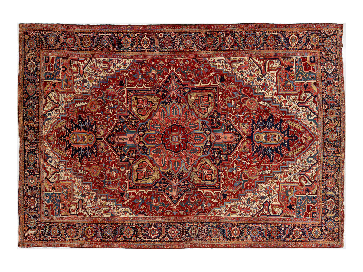 Antique Persian Serapi Wool Rug 12 X 17
