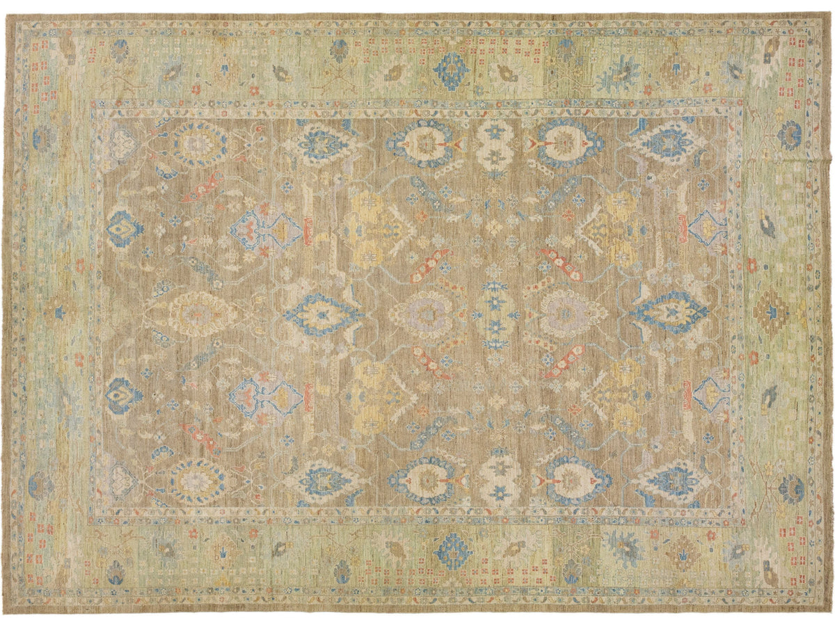 Modern Sultanabad Wool Rug 13 X 18