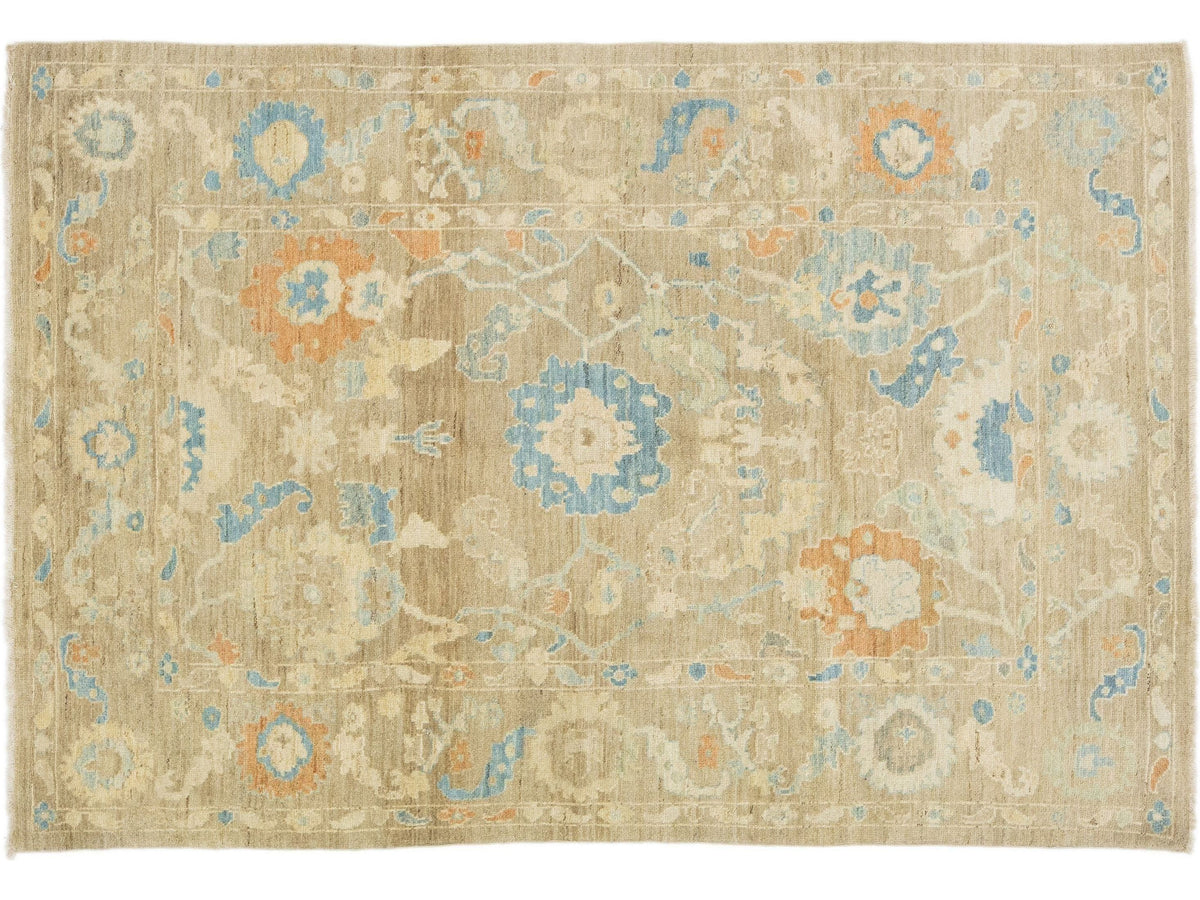 Modern Sultanabad Wool Rug 6 X 9