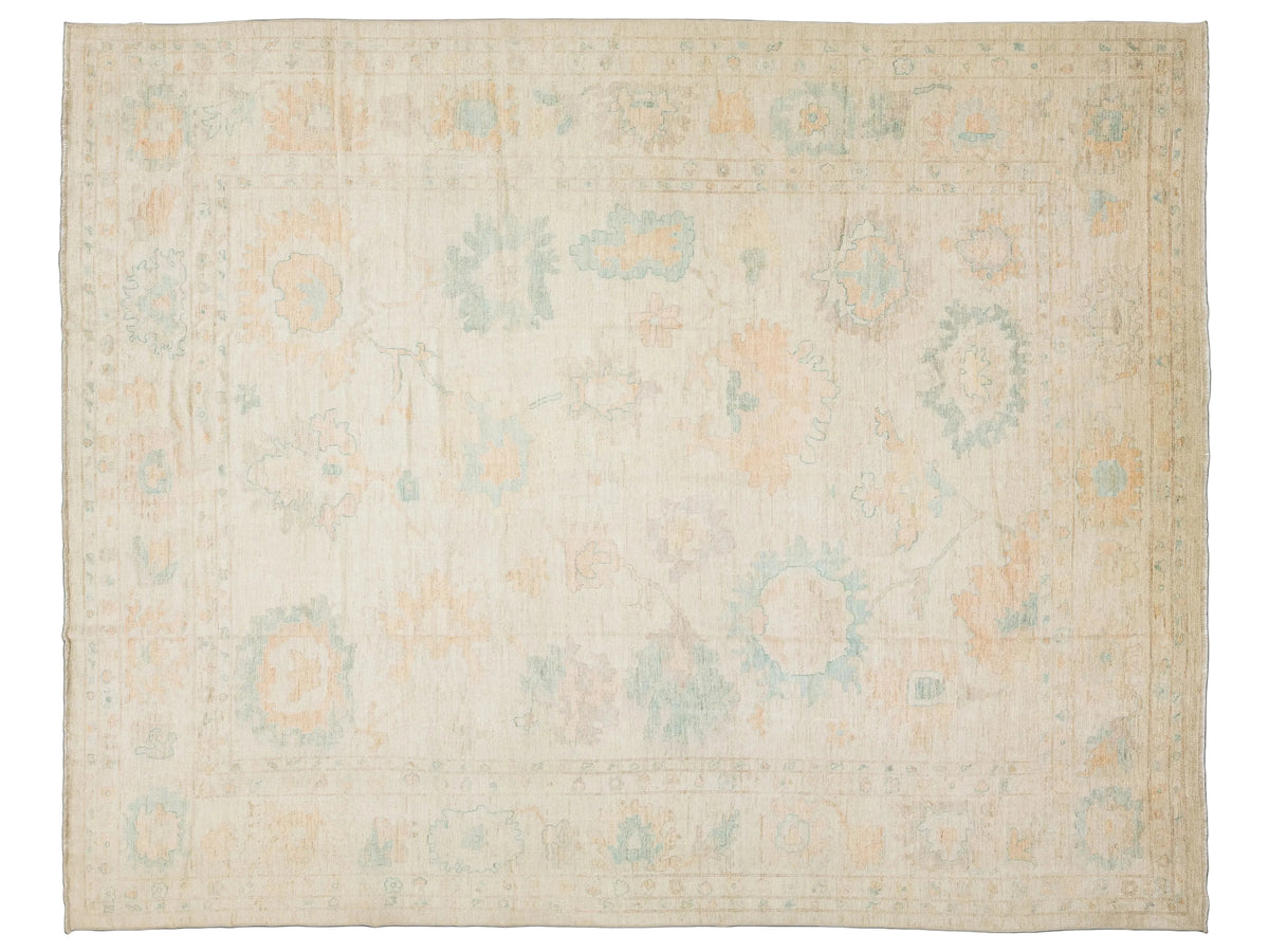 Modern Oushak Wool Rug 14 X 17
