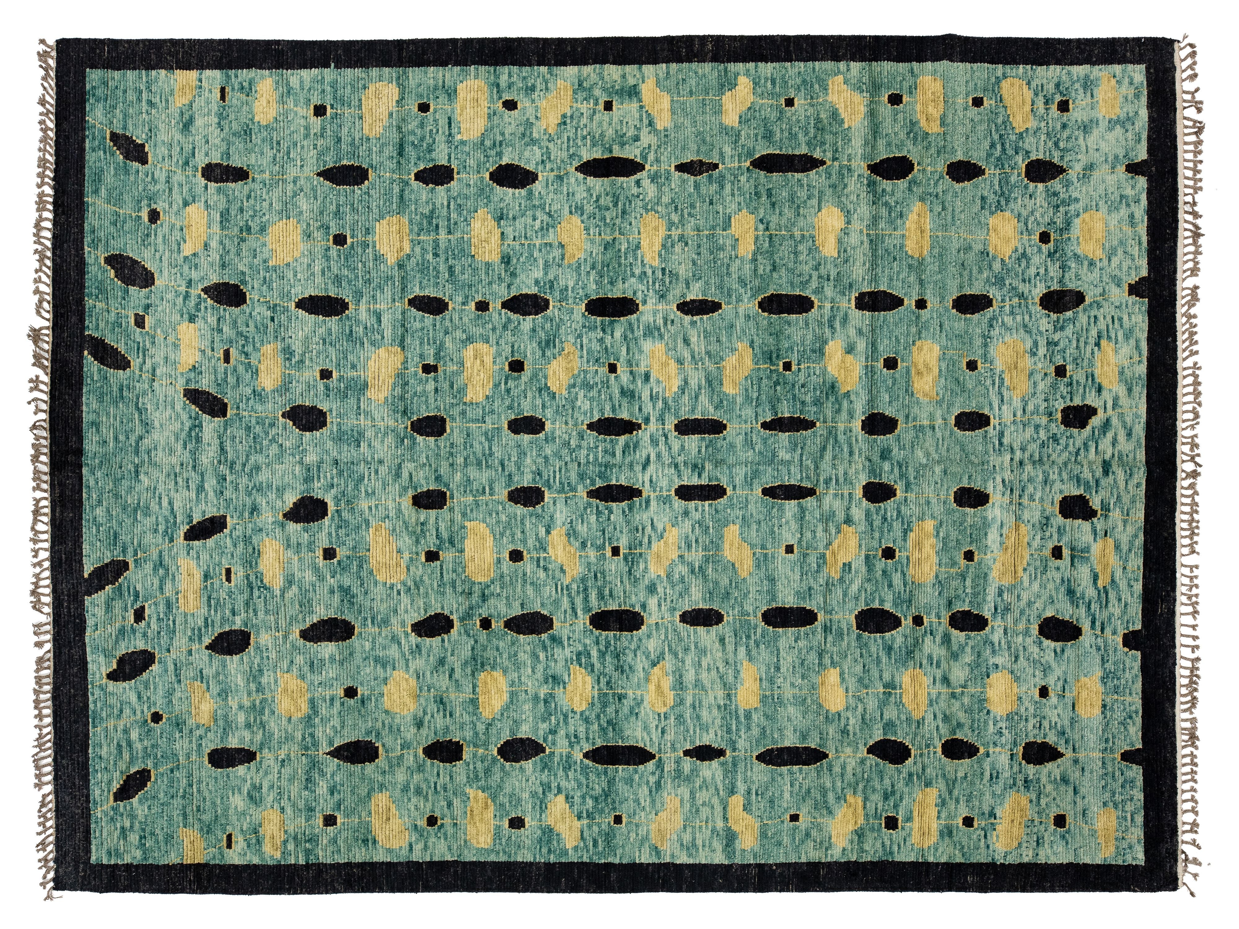 Modern Moroccan Wool Rug 10 X 14
