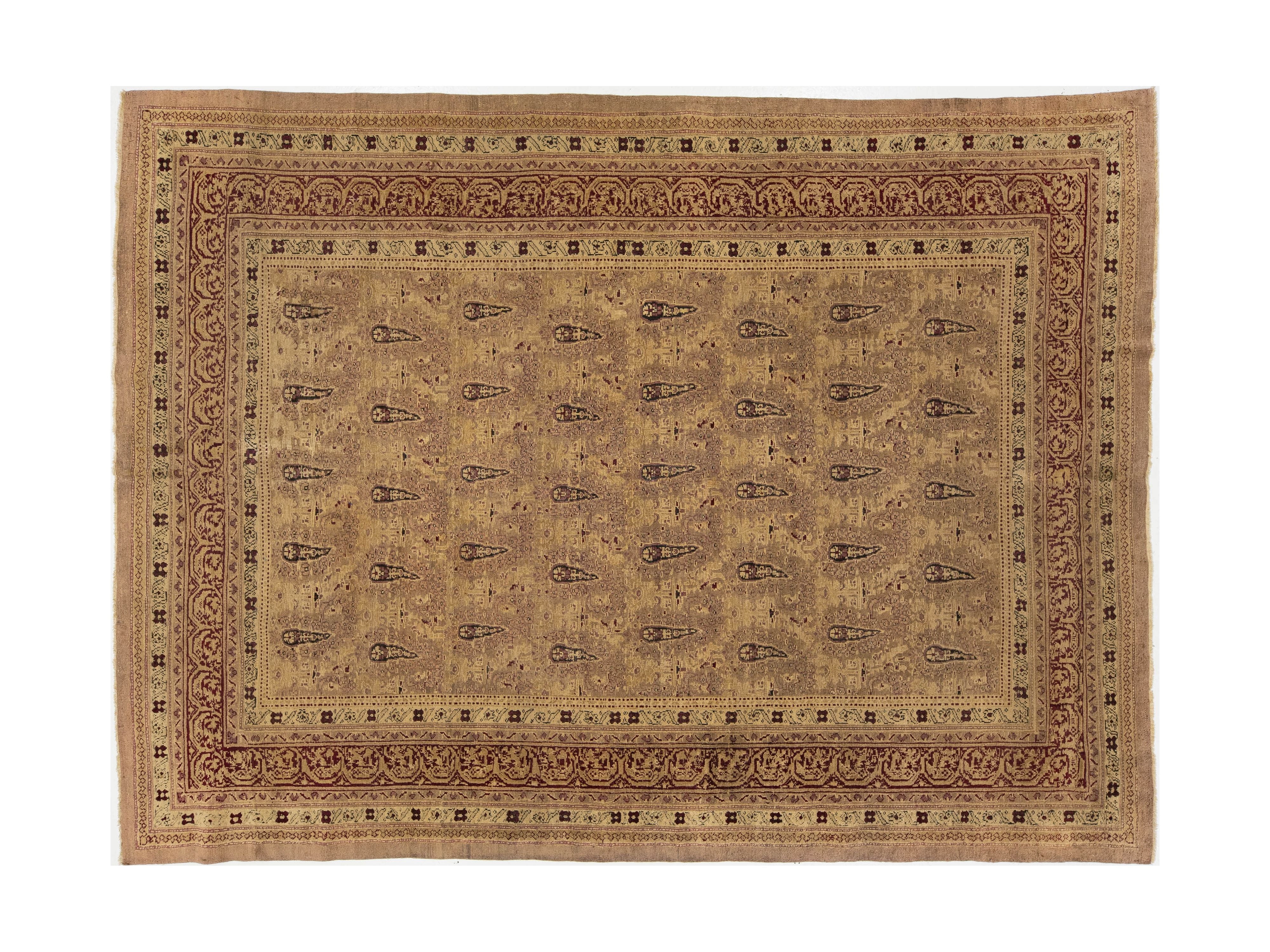 Antique Persian Amritsar Wool Rug 8 X 11