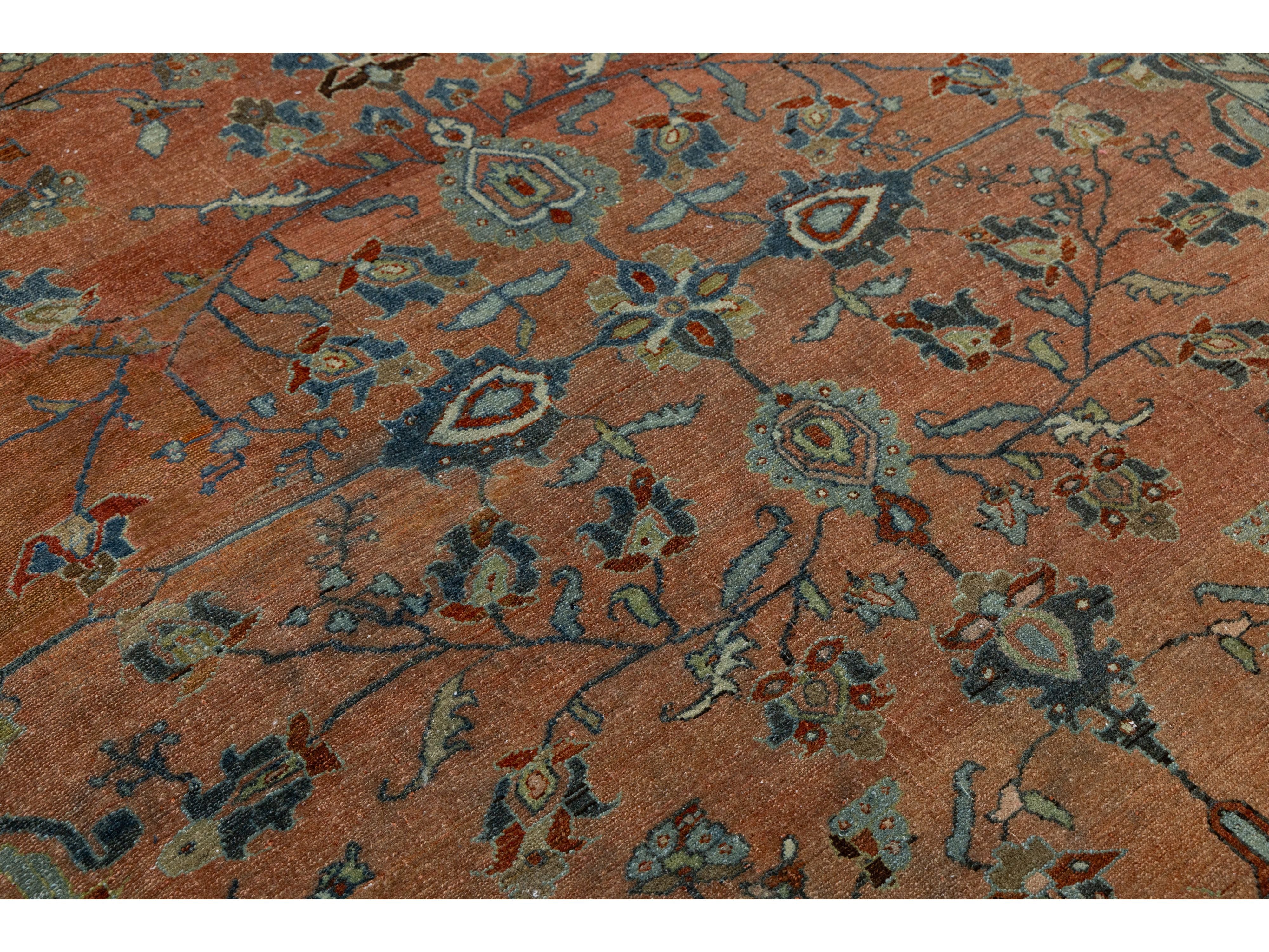 Antique Mahal Wool Rug 9 X 12