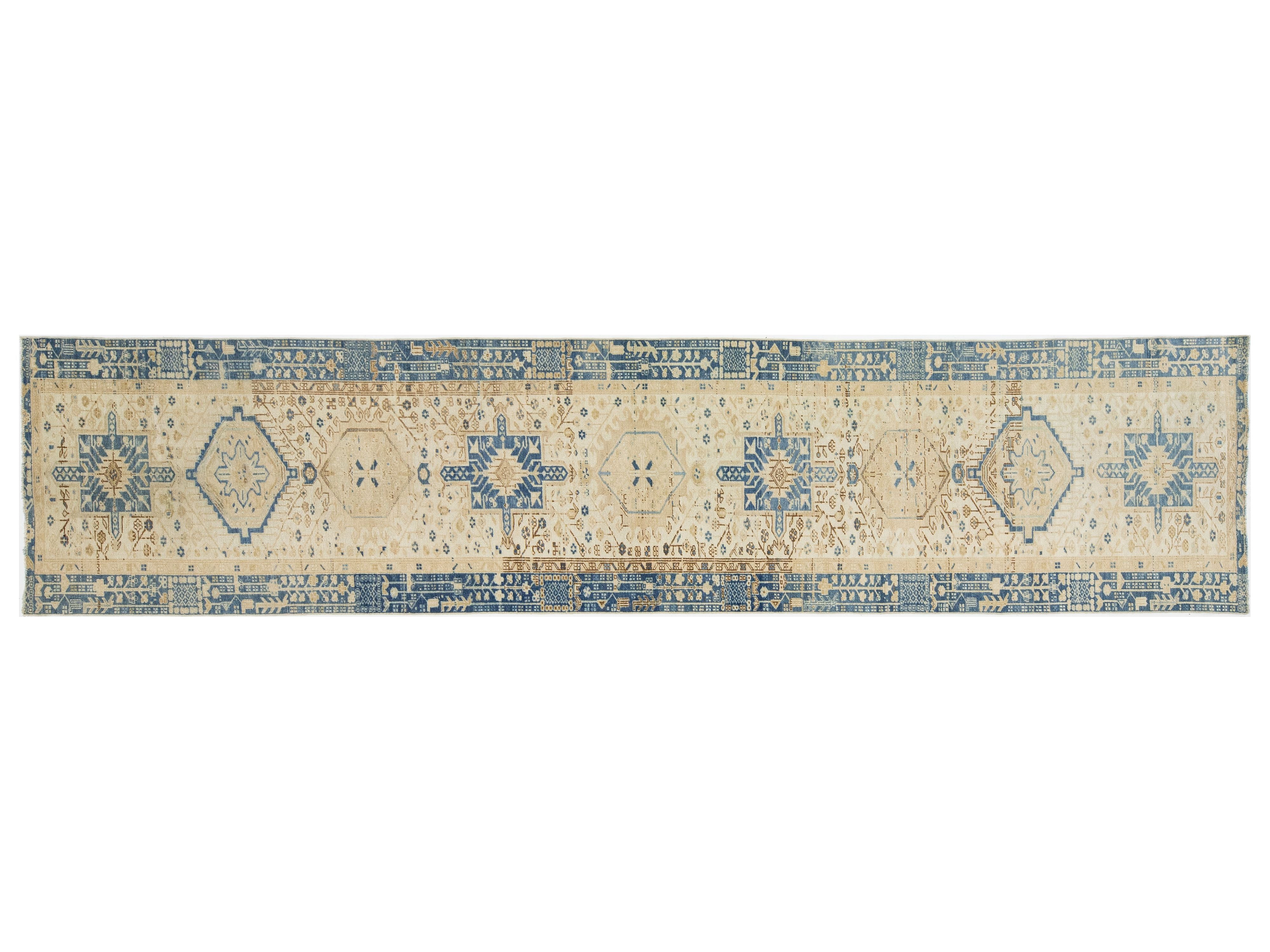 Antique Heriz Wool Runner 3 X 14