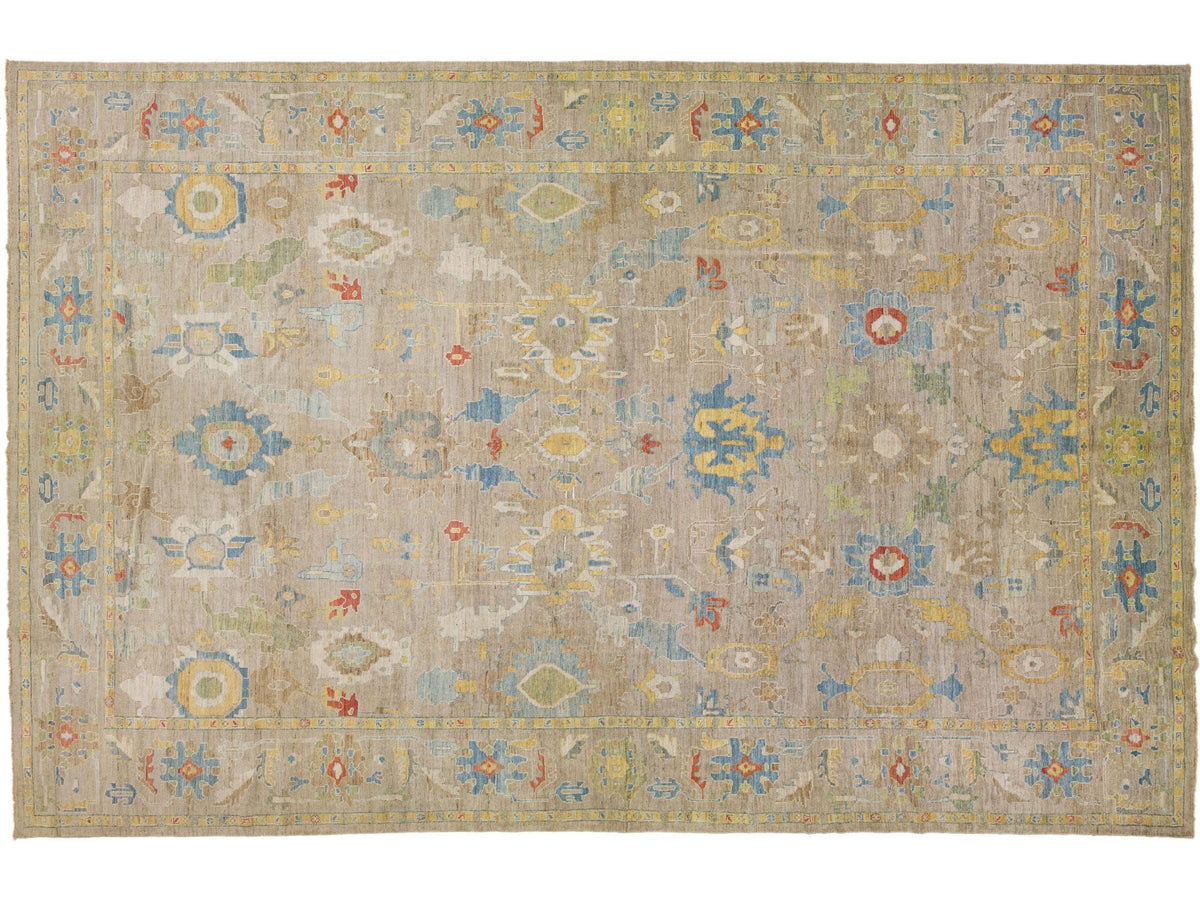 Modern Sultanabad Wool Rug 13 X 20