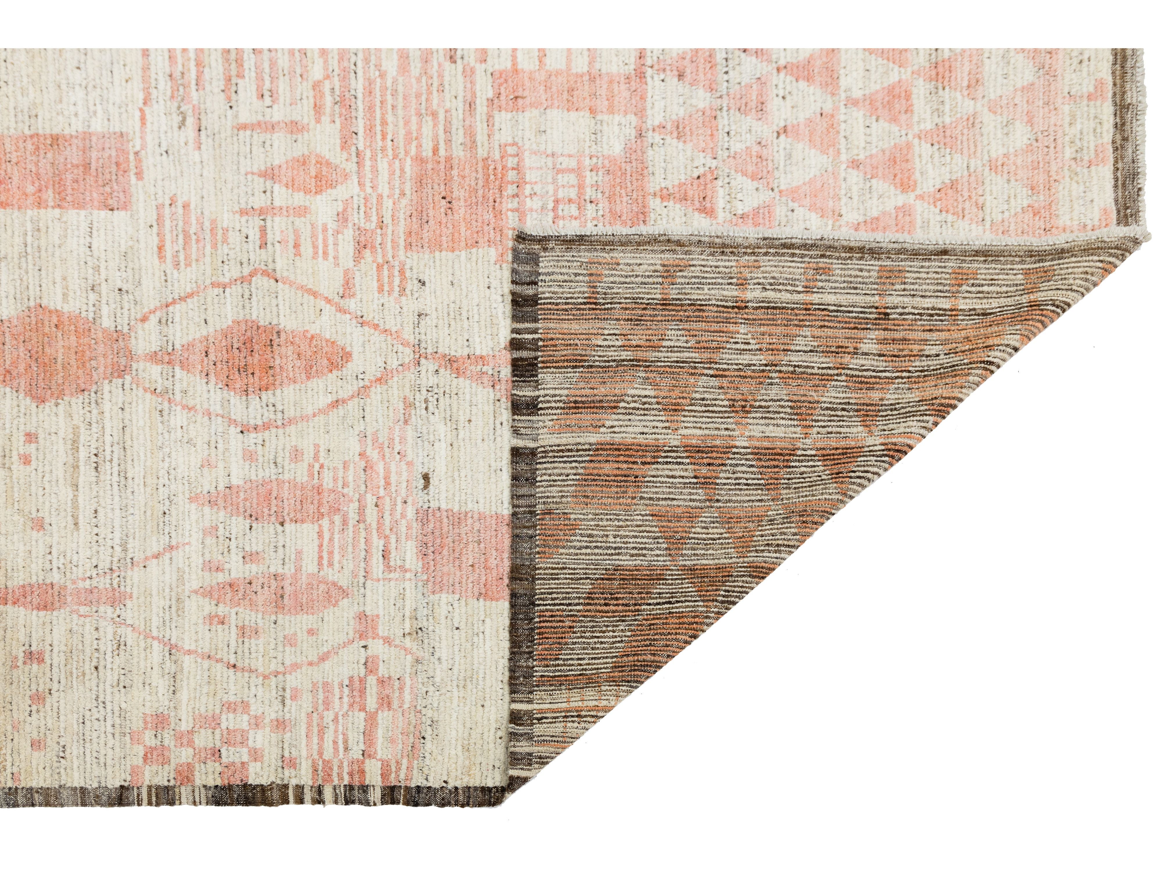 Modern Moroccan Wool Rug 9 X 12