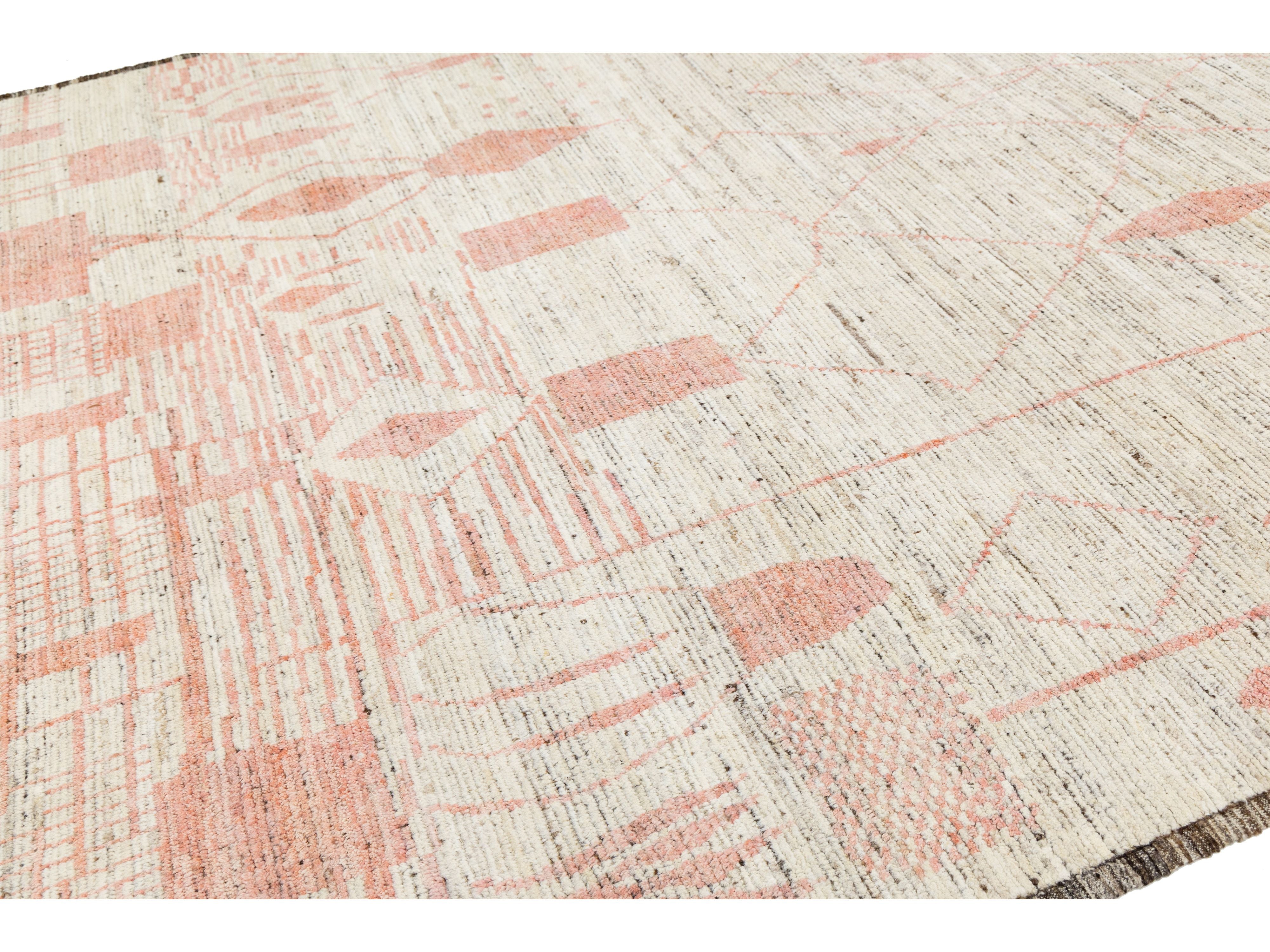 Modern Moroccan Wool Rug 9 X 12