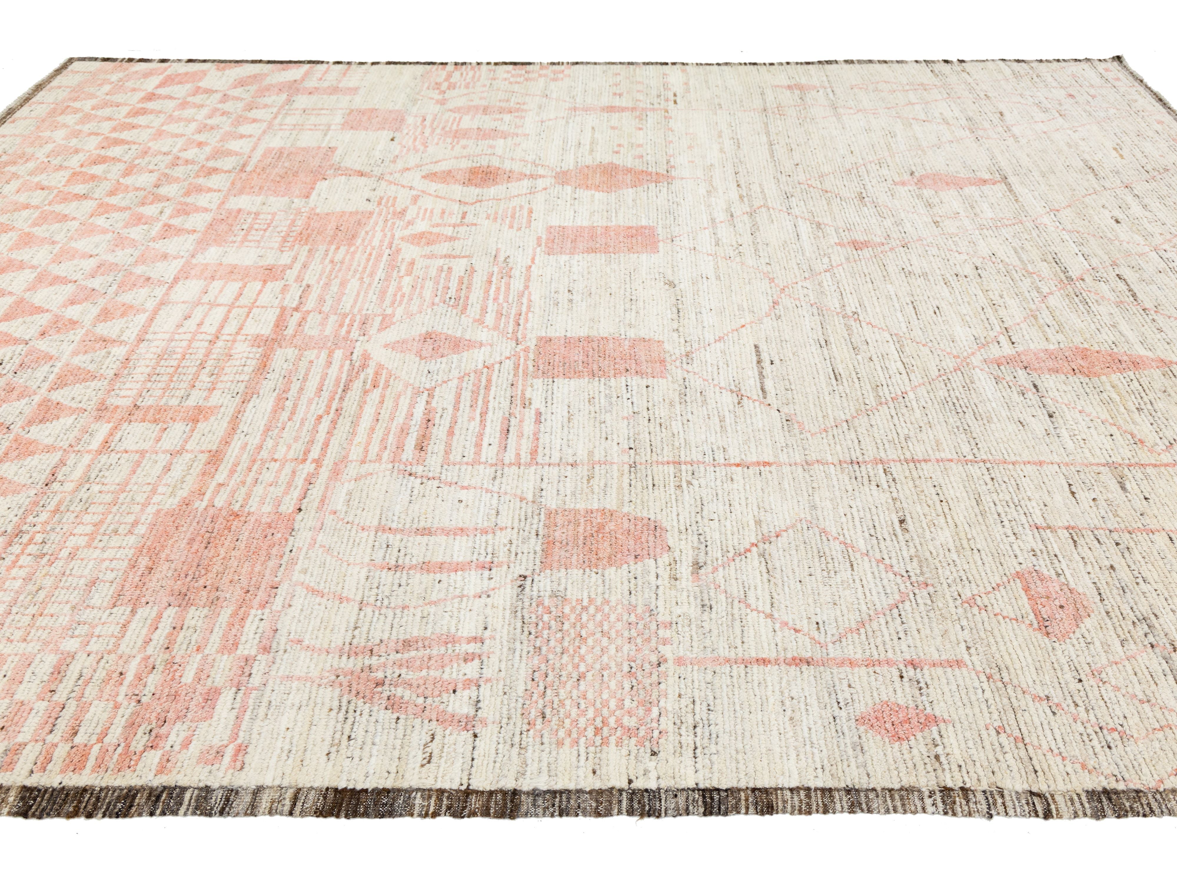 Modern Moroccan Wool Rug 9 X 12